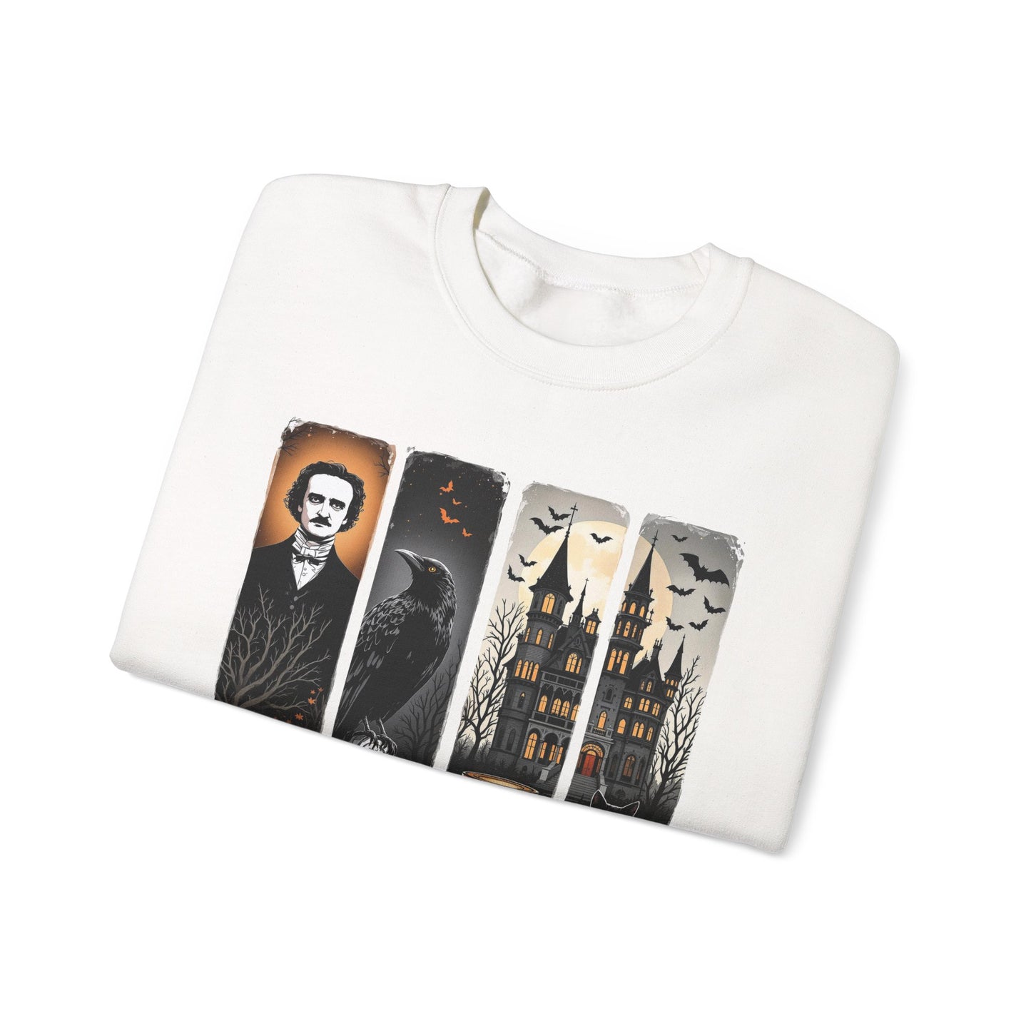 Edgar Allan Poe Sweatshirt The Raven Nevermore Gothic Horror Sweater Dark Academia Macabre Halloween Gift for Book Lovers Birthday Christmas Sweatshirt Printify