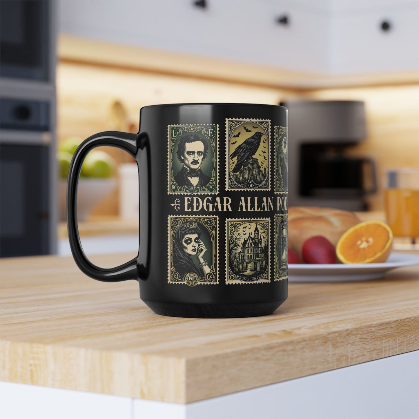 Edgar Allan Poe Mug Gothic Literary Gift For Book Lover Dark Academia Macabre Fall Coffee Cup Halloween Poetember Party Gift For Bookclub Mug Printify