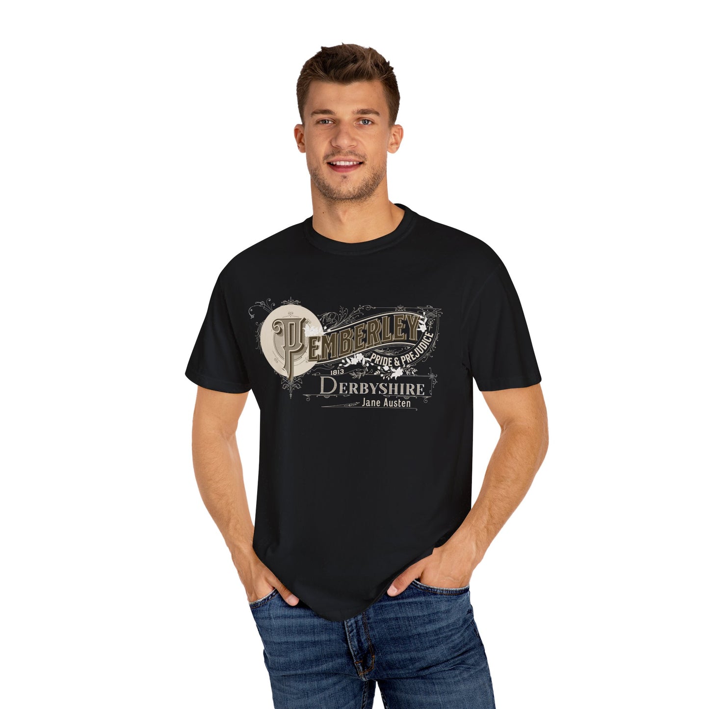 Pemberley TShirt Jane Austen Shirt Pride And Prejudice Gift For Jane Austen Fan Bookish Bookclub Gift Pemberly Derbyshire Fitzwilliam Darcy T-Shirt Printify