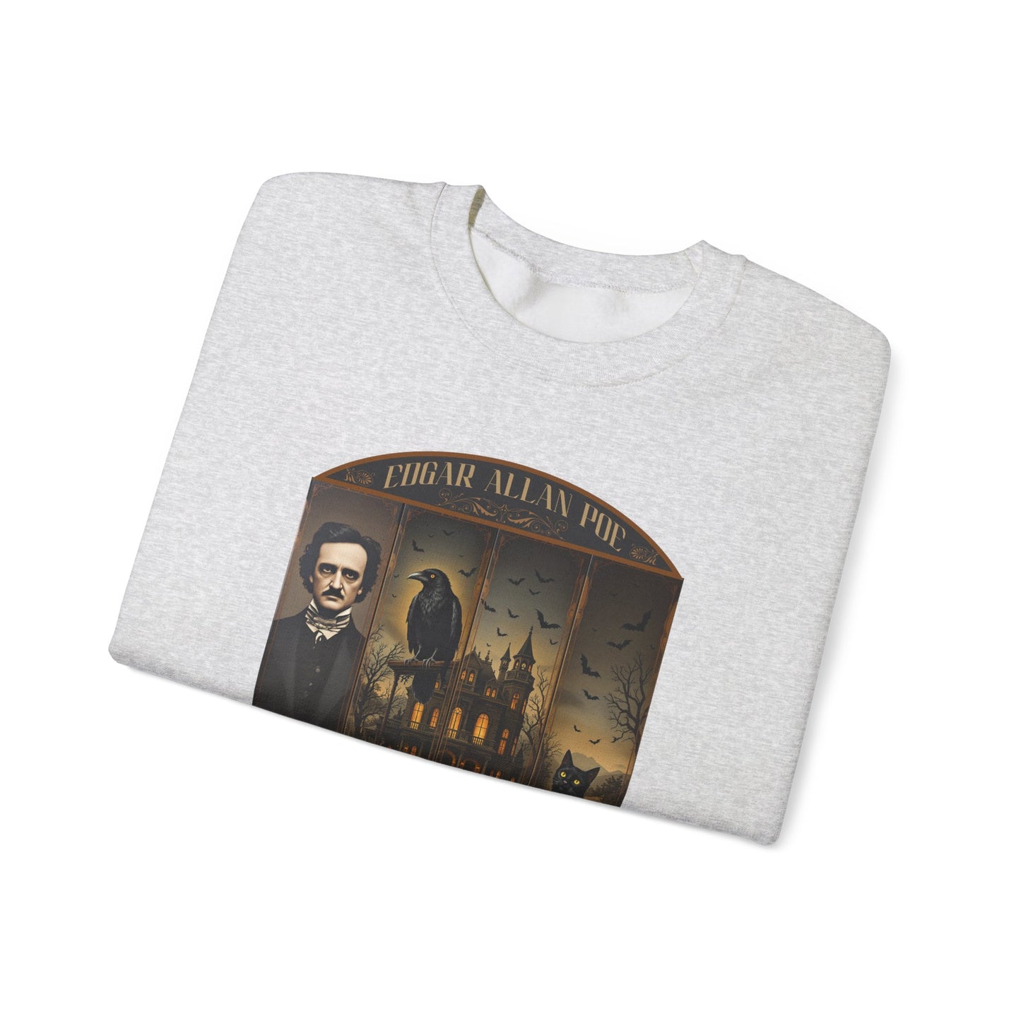 Edgar Allan Poe Sweatshirt The Raven Nevermore Gothic Horror Sweater Dark Academia Macabre Halloween Gift for Book Lovers Birthday Christmas Sweatshirt Printify