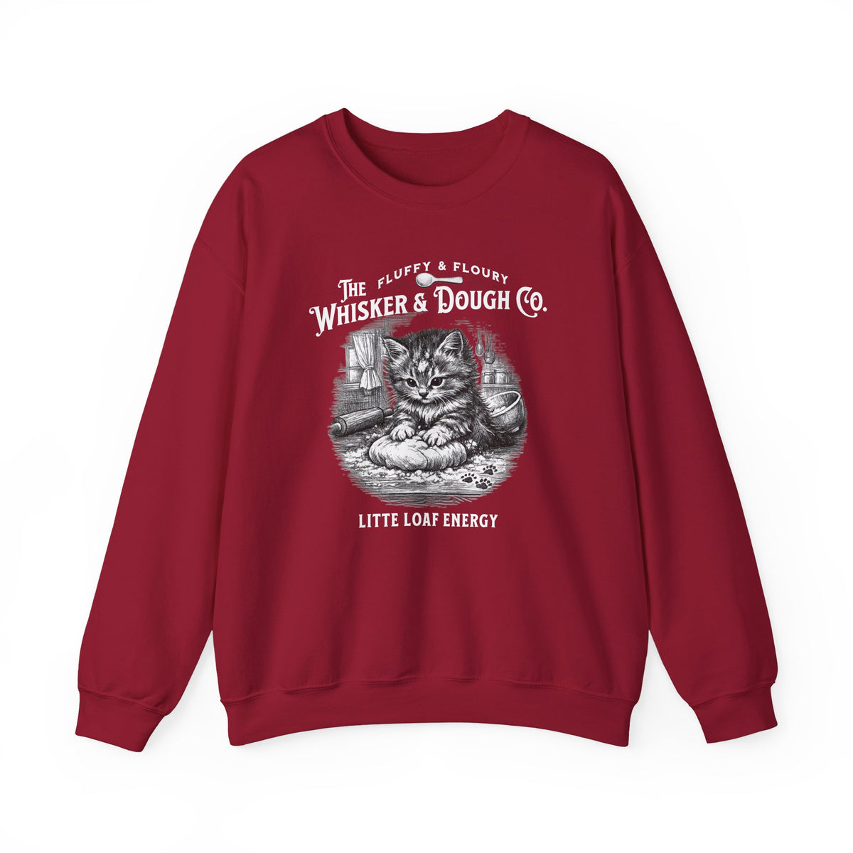 Whisker & Dough Co kitten illustration Sweatshirt | Little Loaf Energy