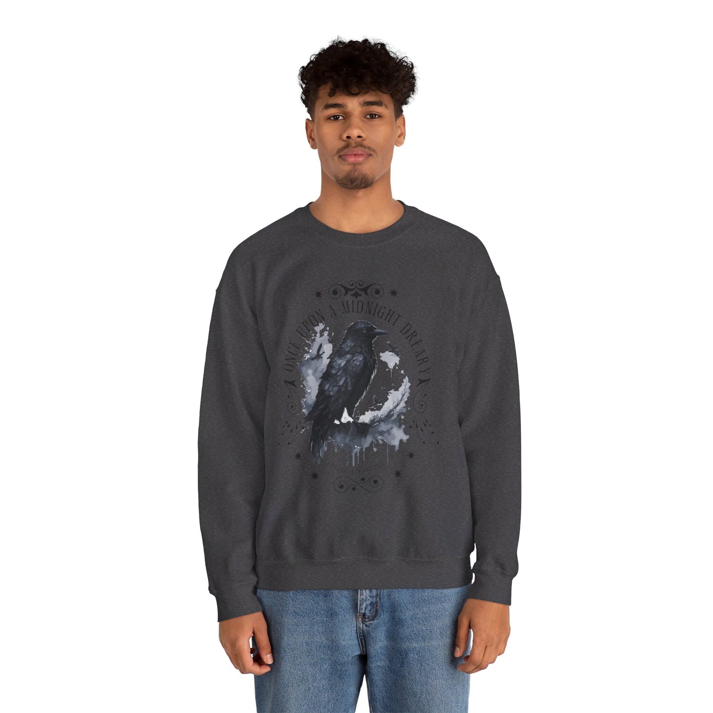 Edgar Allan Poe, The Raven Sweatshirt, Poet, Poetry Lover Sweater, Book Lover, Haunting Gothic Gift, Light, Dark Academia, Horror Movie Top Sweatshirt Printify