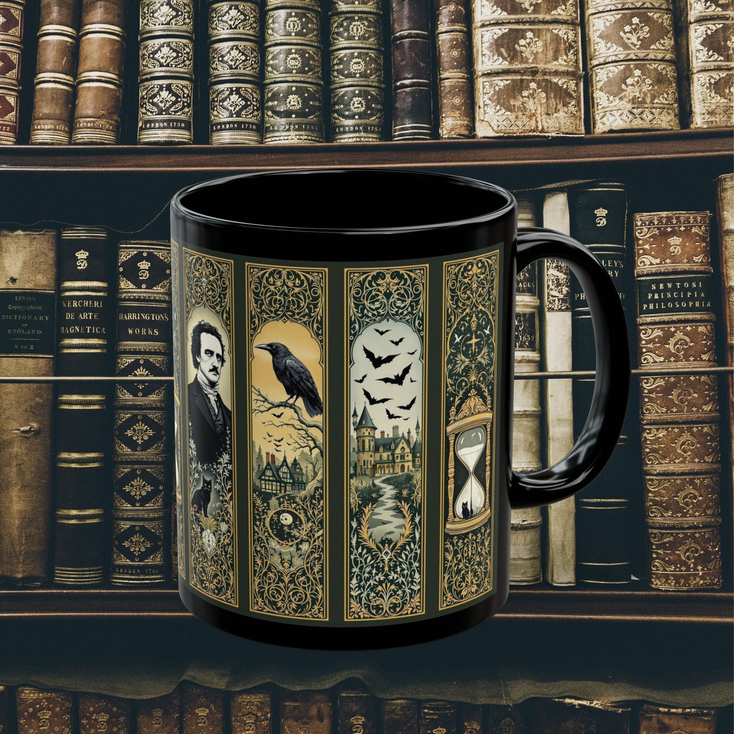 Edgar Allan Poe Mug Gothic Literary Gift For Book Lover Dark Academia Macabre Fall Coffee Cup Halloween Poetember Party Gift For Bookclub Mug Printify 11oz