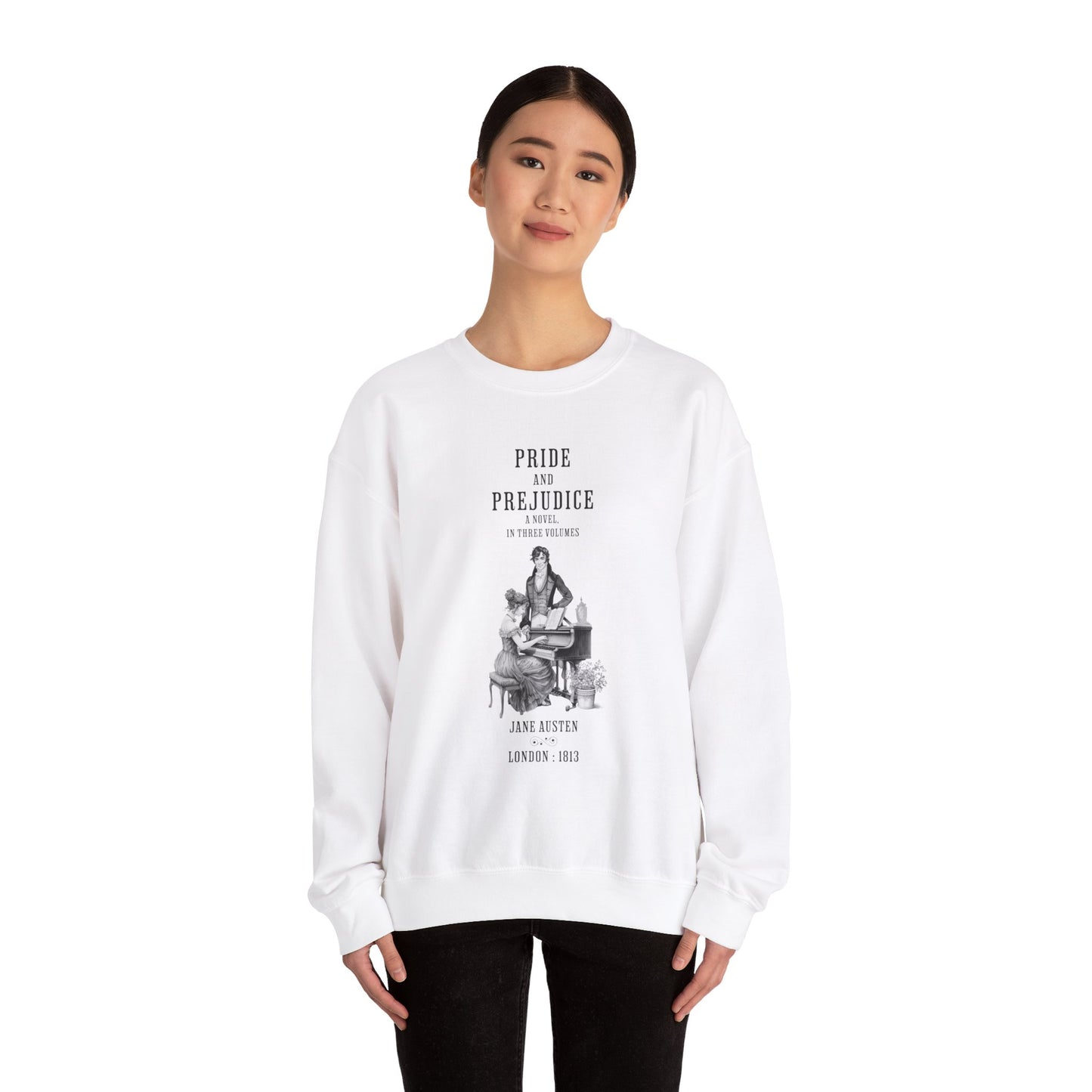 Jane Austen Sweatshirt, Pride & Prejudice Historical Romance Sweater, Bookish Literary Jane Austen Fan Art Gift for Her, Bookclub Shirt Sweatshirt Printify