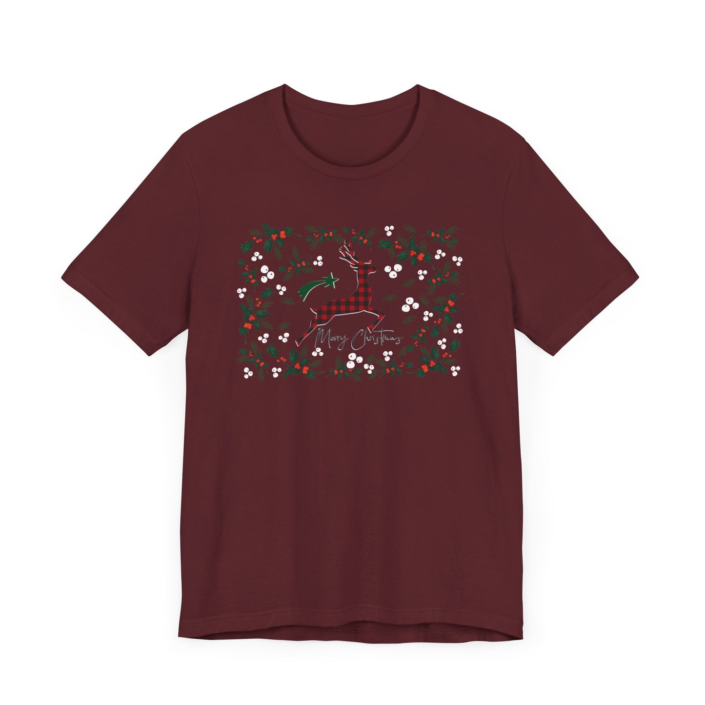 Merry Christmas Plaid Reindeer Shirt, Country Reindeer Shirt, Christmas Family Shirt, Christmas Shirt, Merry Christmas Shirt, Christmas Gift T-Shirt Printify