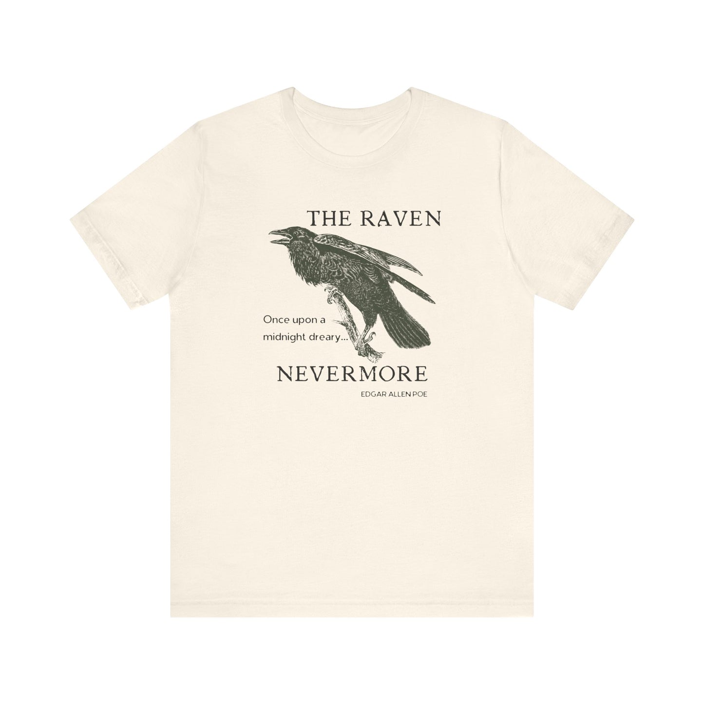 Halloween Vintage The Raven TShirt, Spooky Season Tee, Trick or Treating Shirt, Halloween Party T-Shirt, Edgar Allen Poe, Nevermore, Gothic T-Shirt Printify Natural XS
