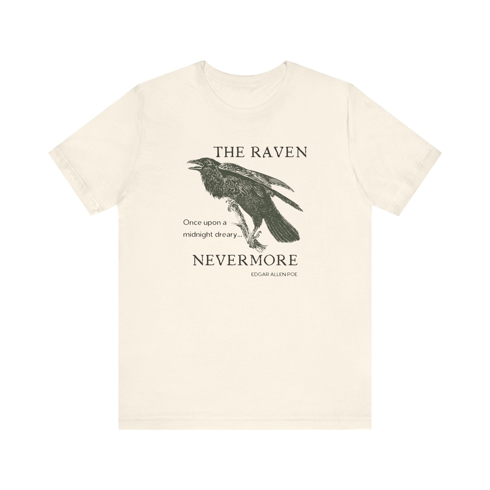 Halloween Vintage The Raven TShirt, Spooky Season Tee, Trick or Treating Shirt, Halloween Party T-Shirt, Edgar Allen Poe, Nevermore, Gothic T-Shirt Printify Natural XS