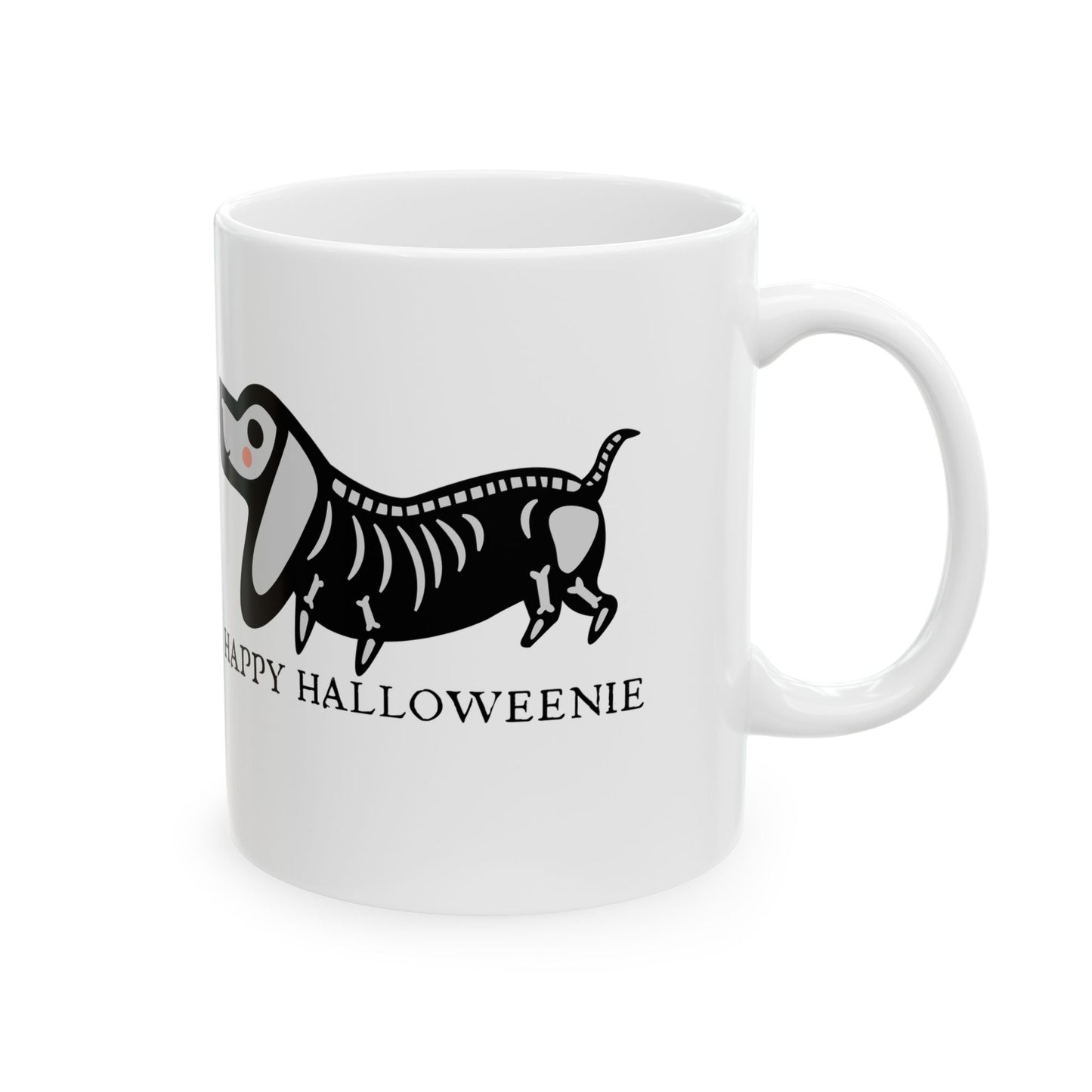 Funny Halloween Dachshund Skeleton Coffee Mug, Dog Lover Gift, Fall Autumn Gift, Spooky Season Halloween Lover Mug, Gift for Mom, Friend Mug Printify