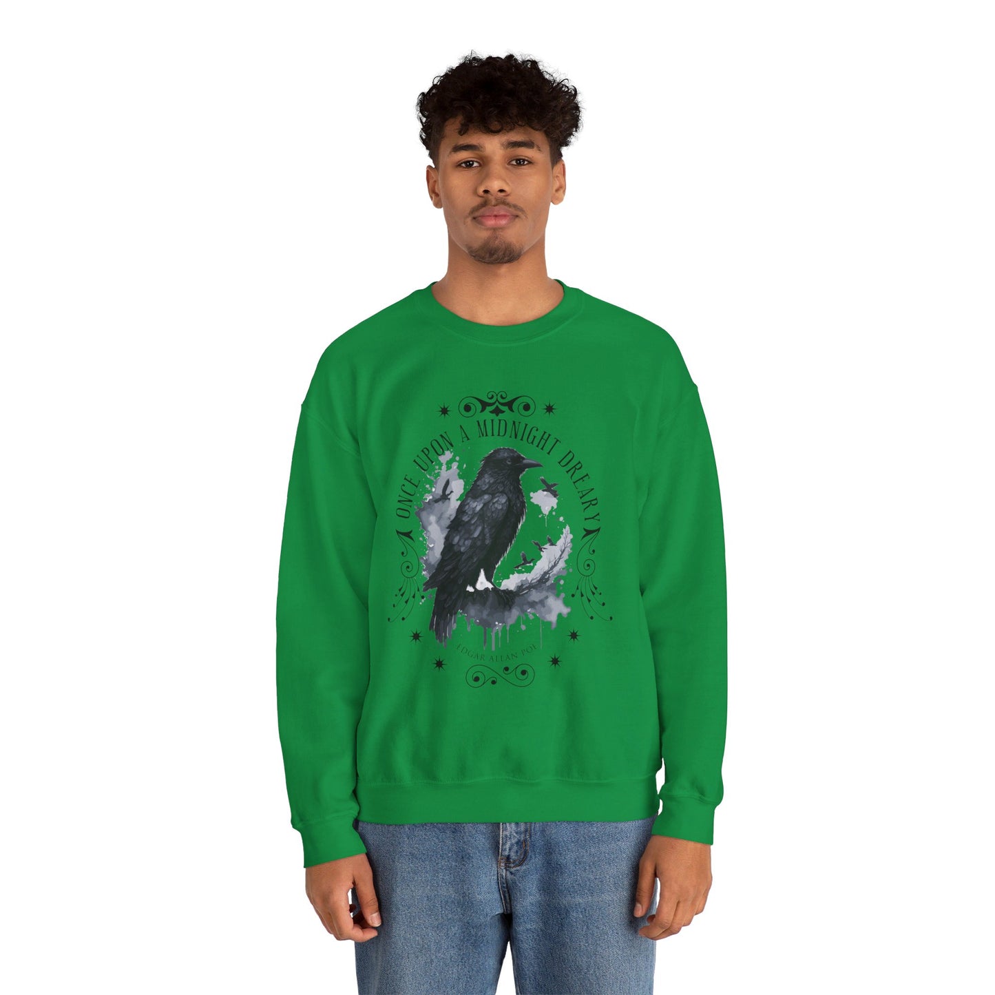 Edgar Allan Poe, The Raven Sweatshirt, Poet, Poetry Lover Sweater, Book Lover, Haunting Gothic Gift, Light, Dark Academia, Horror Movie Top Sweatshirt Printify