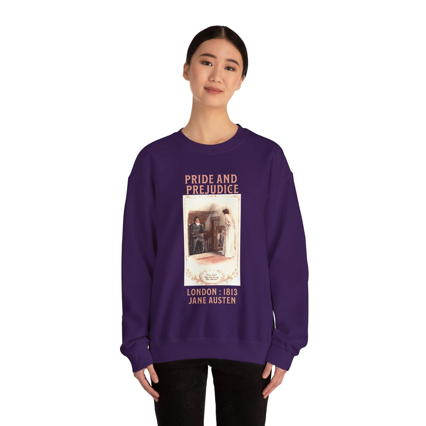 Jane Austen Sweatshirt, Pride & Prejudice Historical Romance Sweater, Bookish Literary Jane Austen Fan Art, Gift for Her, Bookclub Shirt Sweatshirt Printify
