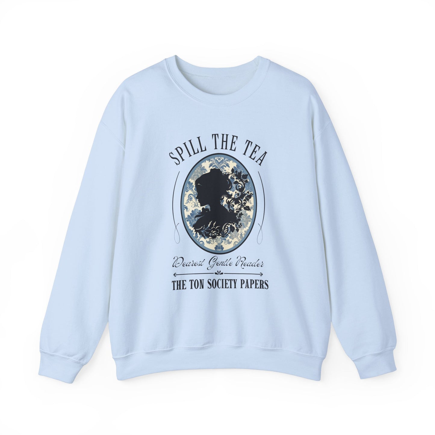 Dearest Gentle Reader Sweatshirt Regency England Ton Society Papers Gift Bridgerton Fan Historical Drama Romance Reader Gift Bookclub Gift Sweatshirt Printify S Light Blue