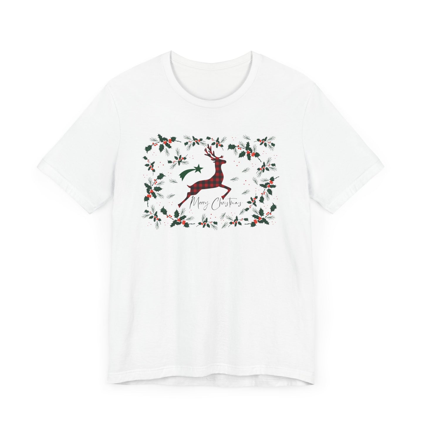 Merry Christmas Plaid Reindeer Shirt, Country Reindeer Shirt, Christmas Family Shirt, Christmas Shirt, Merry Christmas Shirt, Christmas Gift T-Shirt Printify