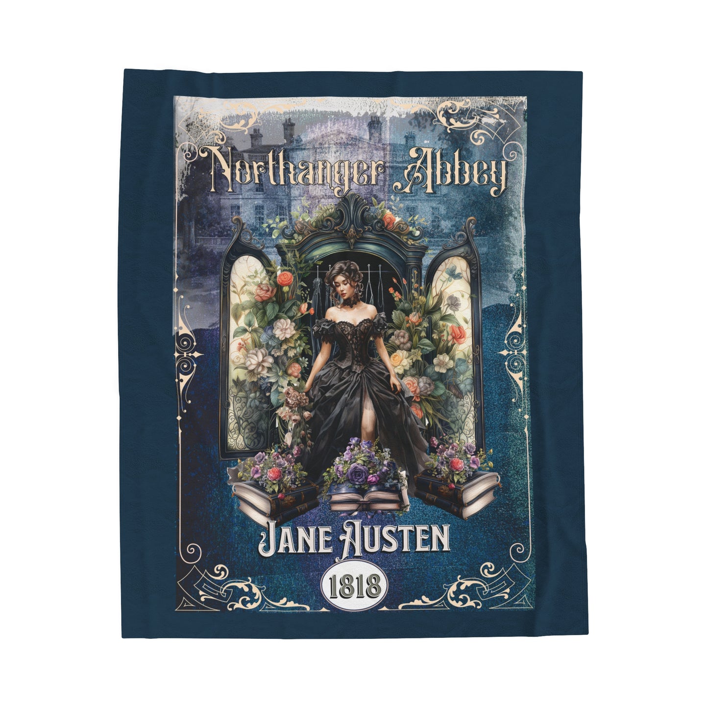 Jane Austen Plush Throw Blanket, Northanger Abbey Historical Romance Gift, Bookish Literary Jane Austen Fan Art Gift, Gift for Her, Bookclub All Over Prints Printify 50" × 60"
