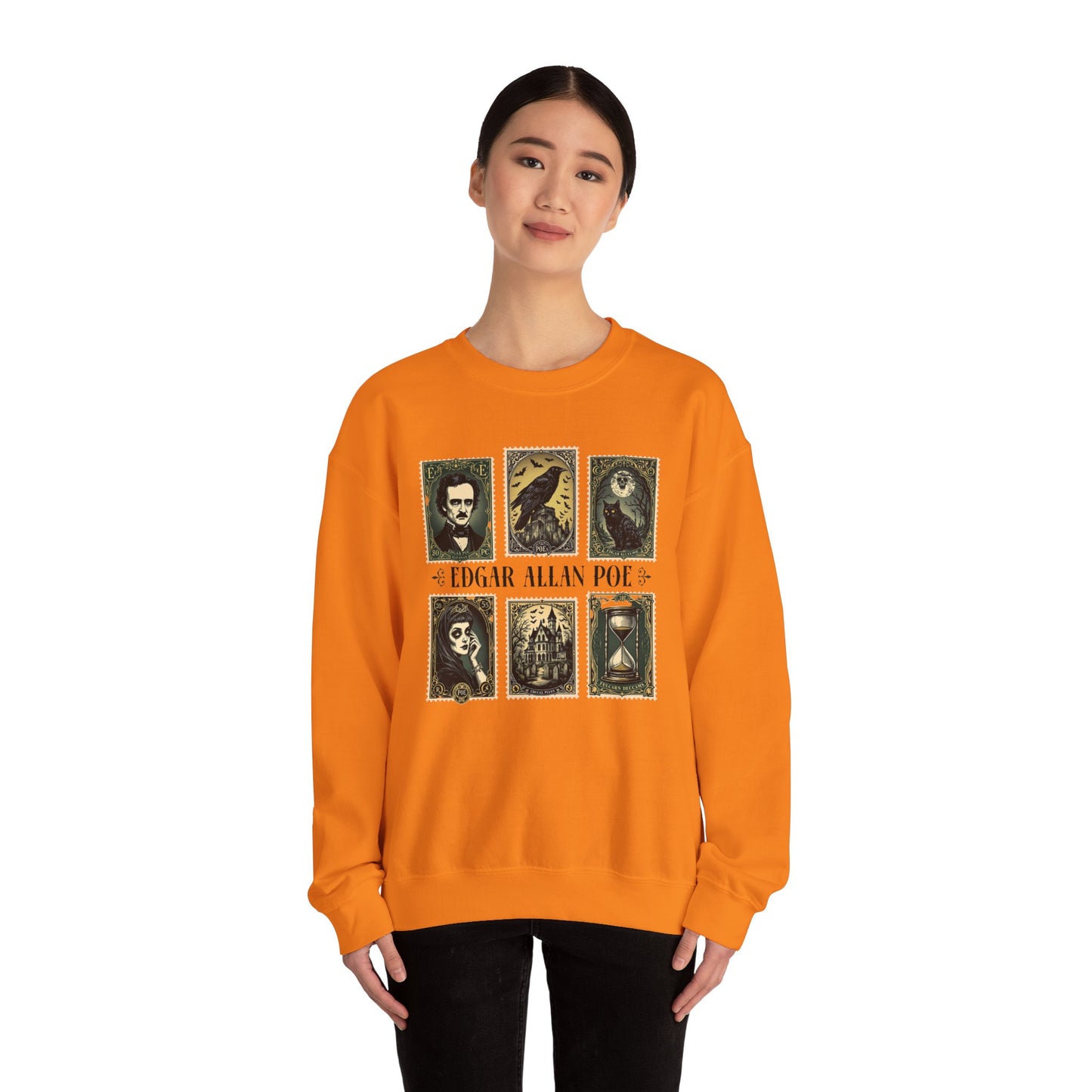 Edgar Allan Poe Sweatshirt The Raven Nevermore Gothic Horror Sweater Dark Academia Macabre Halloween Gift for Book Lovers Birthday Christmas