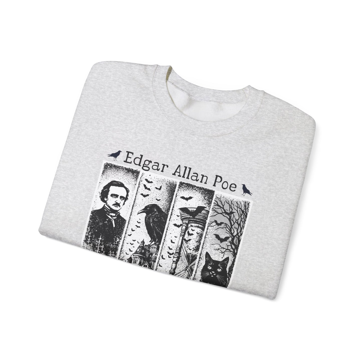 Edgar Allan Poe Sweatshirt The Raven Nevermore Gothic Horror Sweater Dark Academia Macabre Halloween Gift for Book Lovers Birthday Christmas Sweatshirt Printify