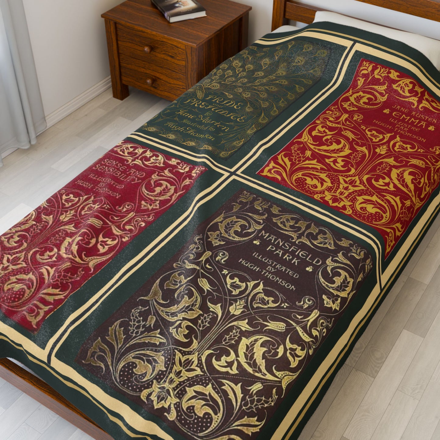 Jane Austen First Edition Literary Velveteen Blanket - Perfect for Book Lovers, Gifts for Sisters, Home Decor, Reading Nook, Cozy Nights All Over Prints Printify
