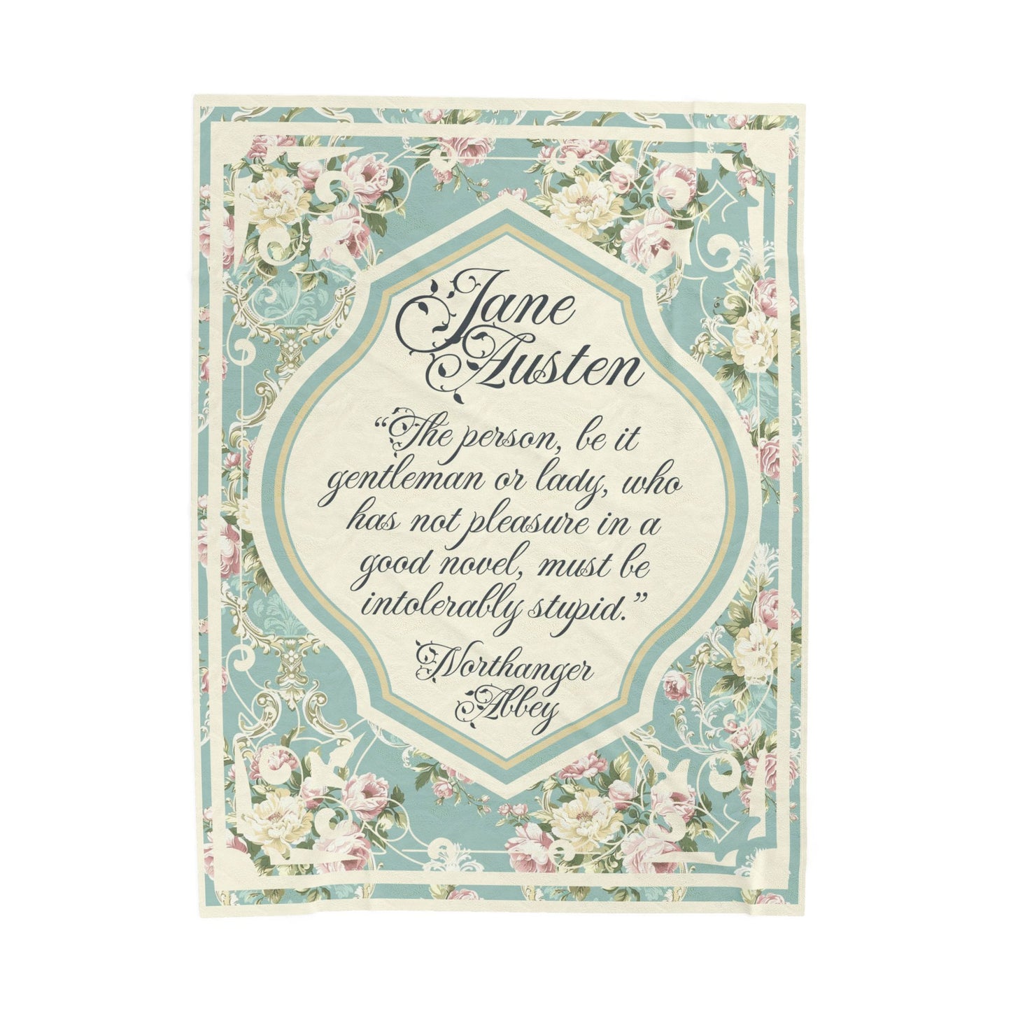 Jane Austen Quote Cozy Literary Velveteen Blanket - Perfect for Book Lovers, Gifts for Sisters, Home Decor, Reading Nook, Cozy Nights All Over Prints Printify 60" × 80"