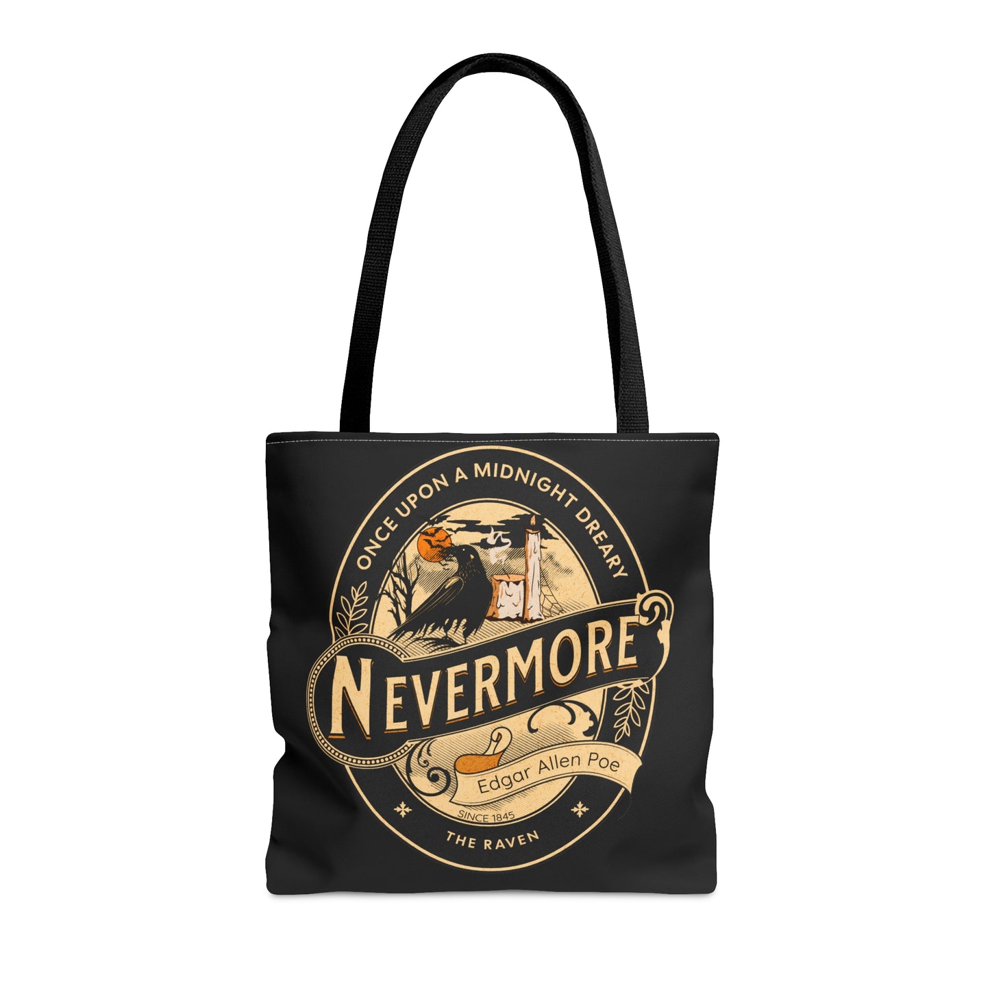 Edgar Allan Poe Tote Bag, The Raven Vintage Poetry Lover Shoulder Bag, Dark Academia, Literary, Bookish, Bookclub Gift, Fall Autumn Gift Bags Printify Medium