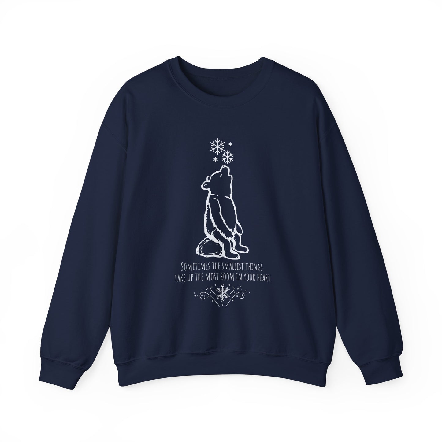 Winnie The Pooh Christmas Sweatshirt, Pooh Bear Holiday Sweater Family Matching Christmas Vacation Shirts, A.A. Milne Shirt Book Lover Gifts Sweatshirt Printify S Navy
