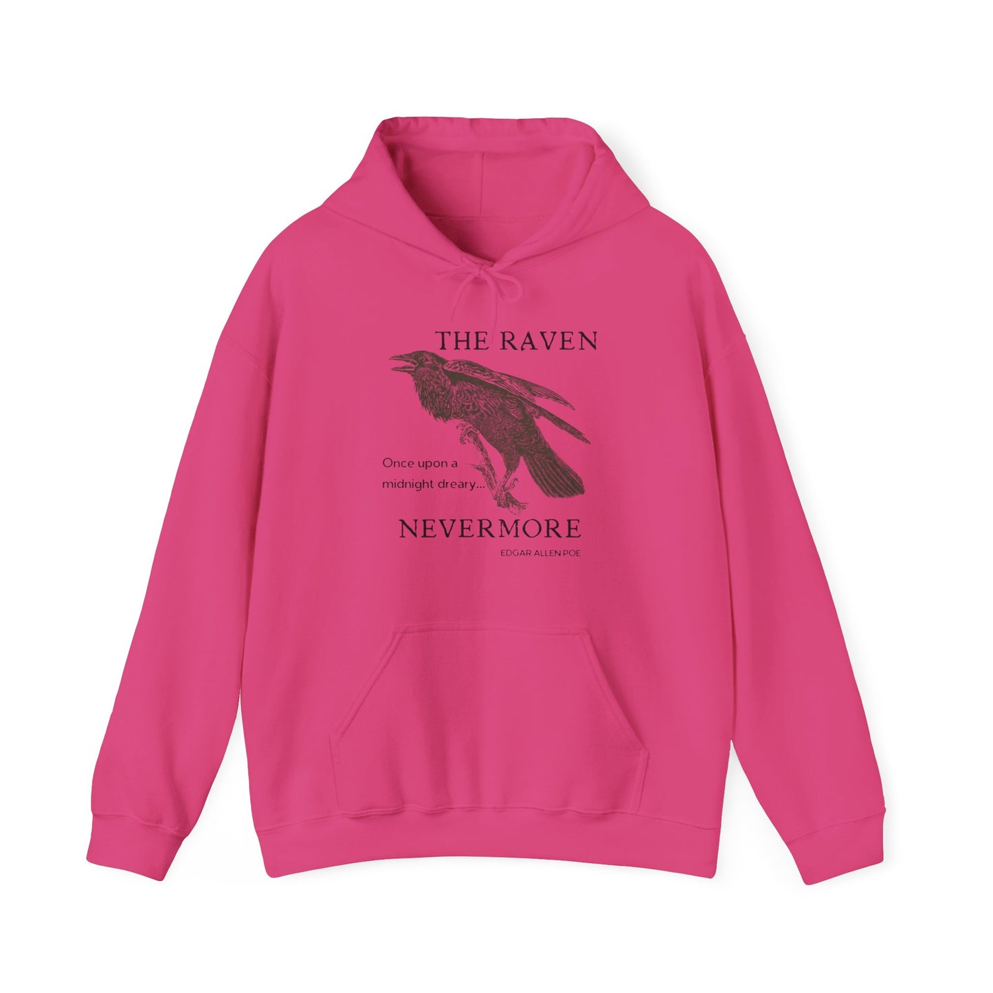 Halloween Vintage The Raven Hoodie, Spooky Season Sweater, Trick or Treating Shirt, Halloween Party Top, Edgar Allen Poe, Nevermore, Gothic Hoodie Printify Heliconia S