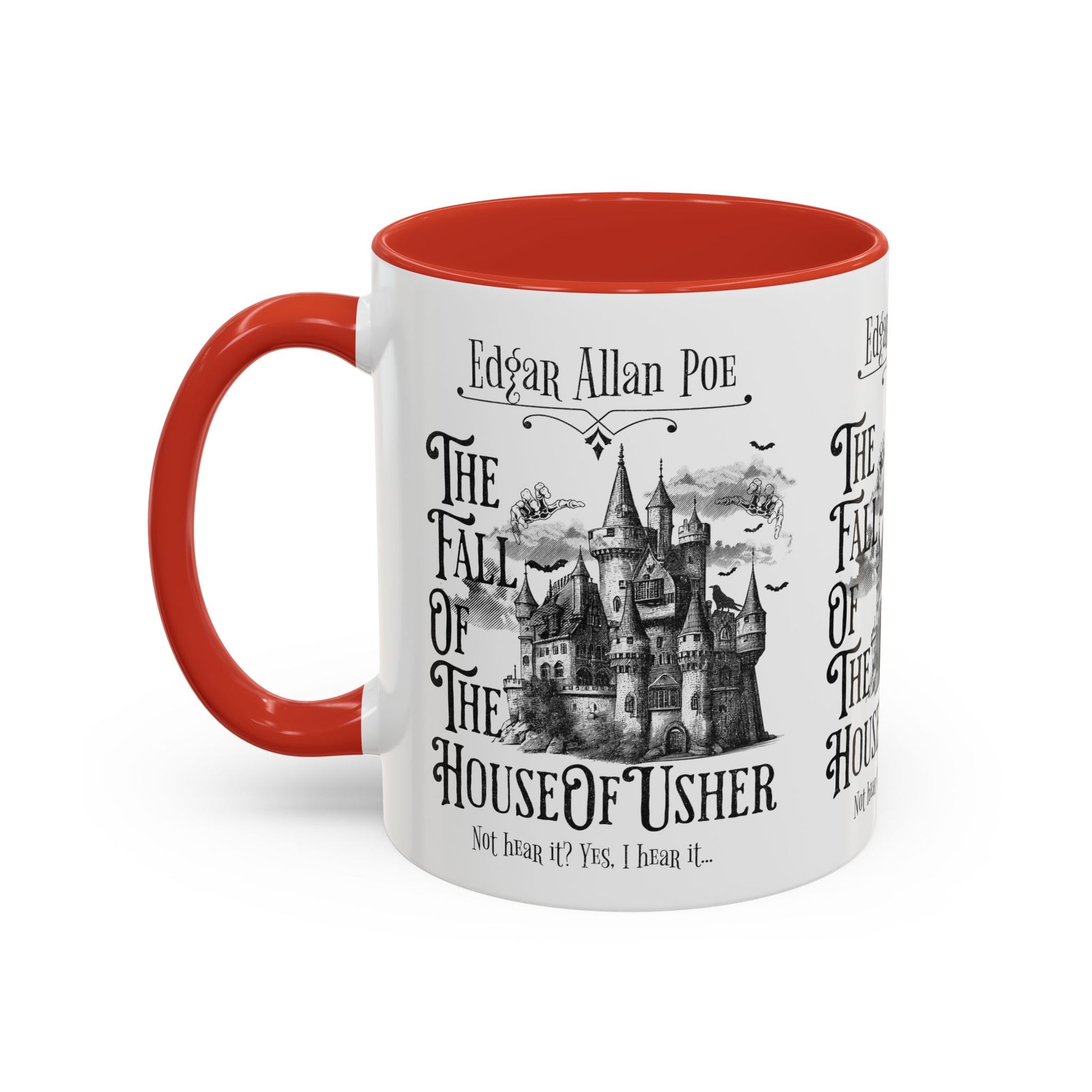 Edgar Allan Poe Coffee Mug,  Fall of the House of Usher, Spooky Halloween Coffee or Tea Mug, Haunting Horror Movie Gift for Halloween Mug Printify