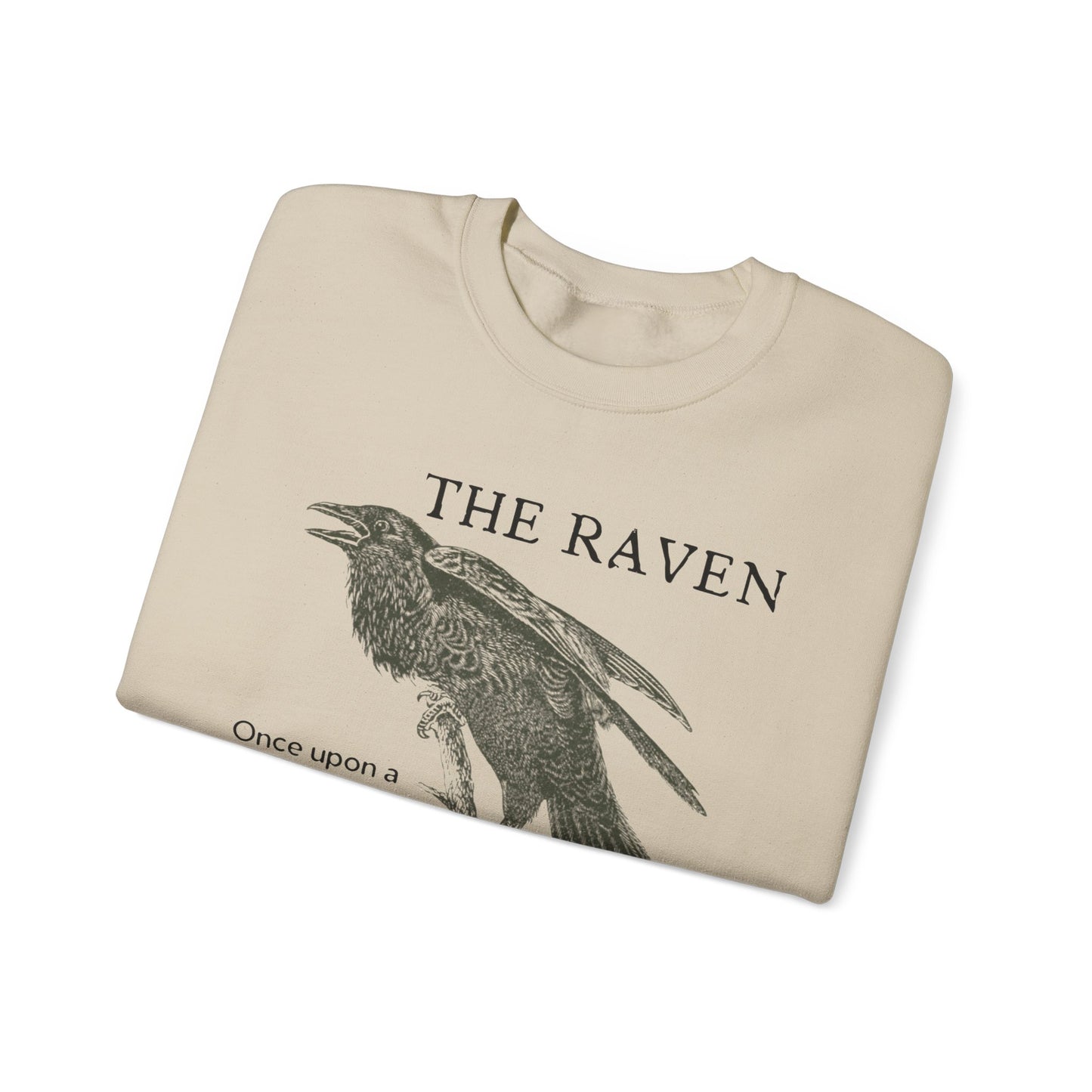 Halloween Vintage The Raven Sweatshirt, Spooky Season Sweater, Trick or Treating Shirt, Halloween Party, Edgar Allen Poe, Nevermore, Gothic Sweatshirt Printify