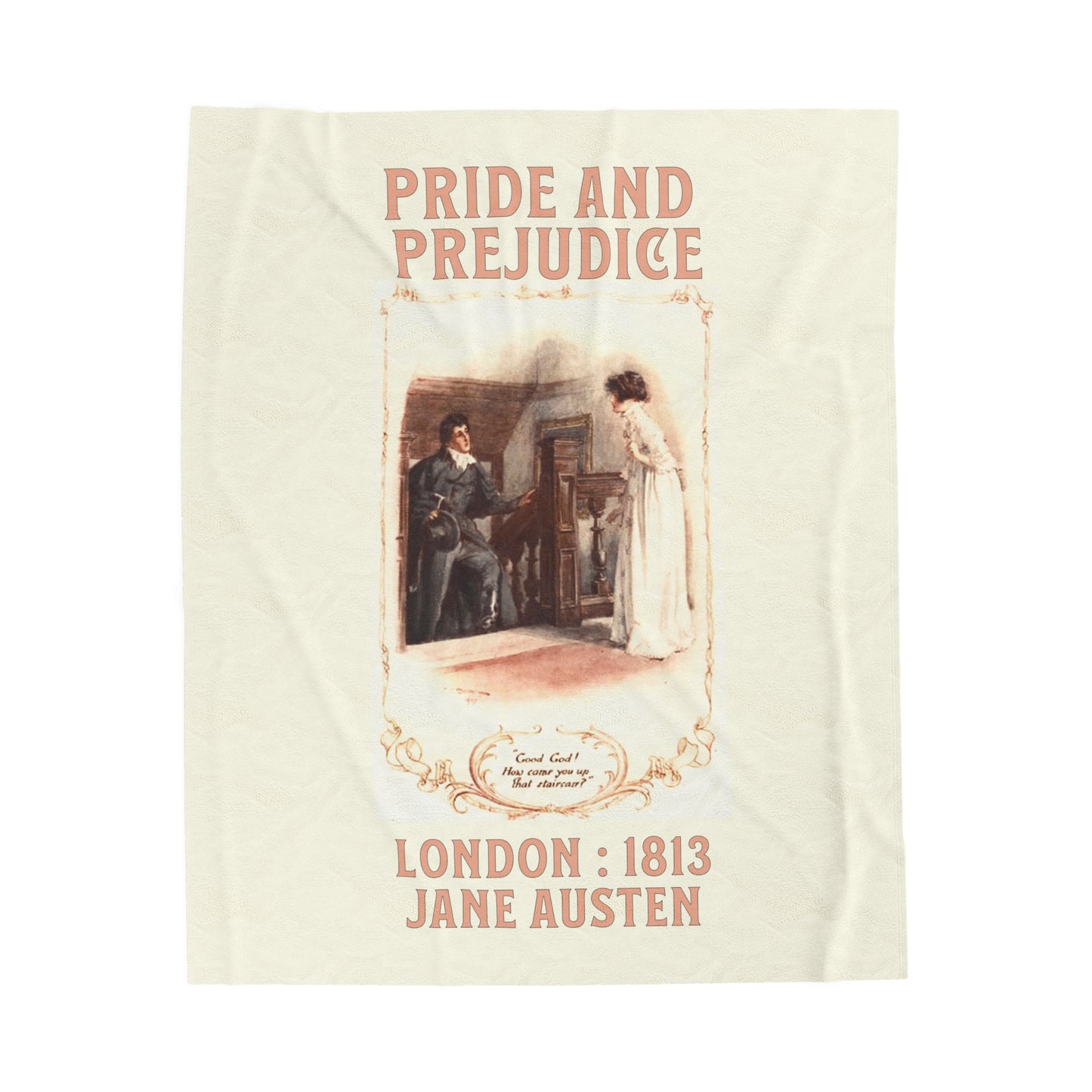 Jane Austen Plush Throw Blanket, Pride And Prejudice Historical Romance Gift, Bookish Literary Jane Austen Fan Art, Gift for Her, Bookclub All Over Prints Printify 50" × 60"