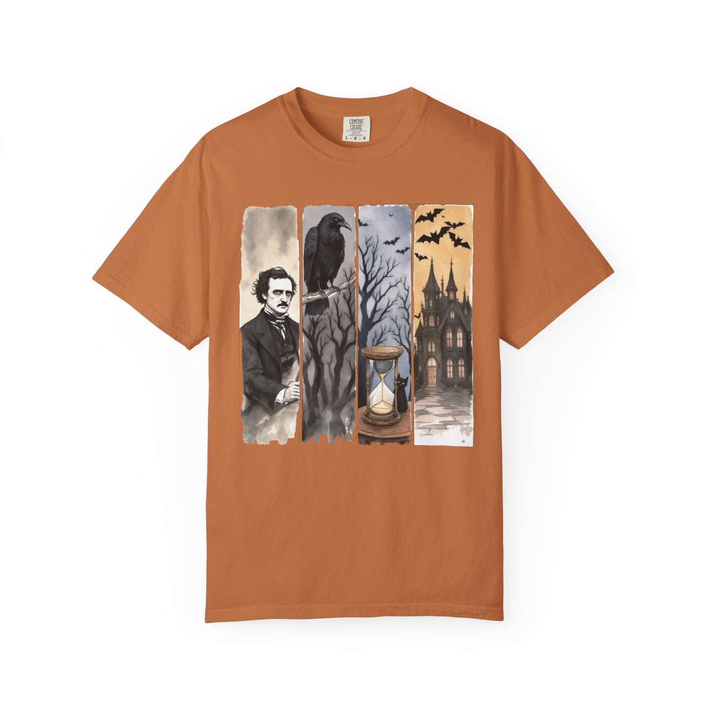 Edgar Allan Poe T-Shirt Gothic Graphic Tee The Raven Nevermore Quote Horror Literature Shirt Dark Academia Aesthetic Halloween Party Gift T-Shirt Printify Yam S