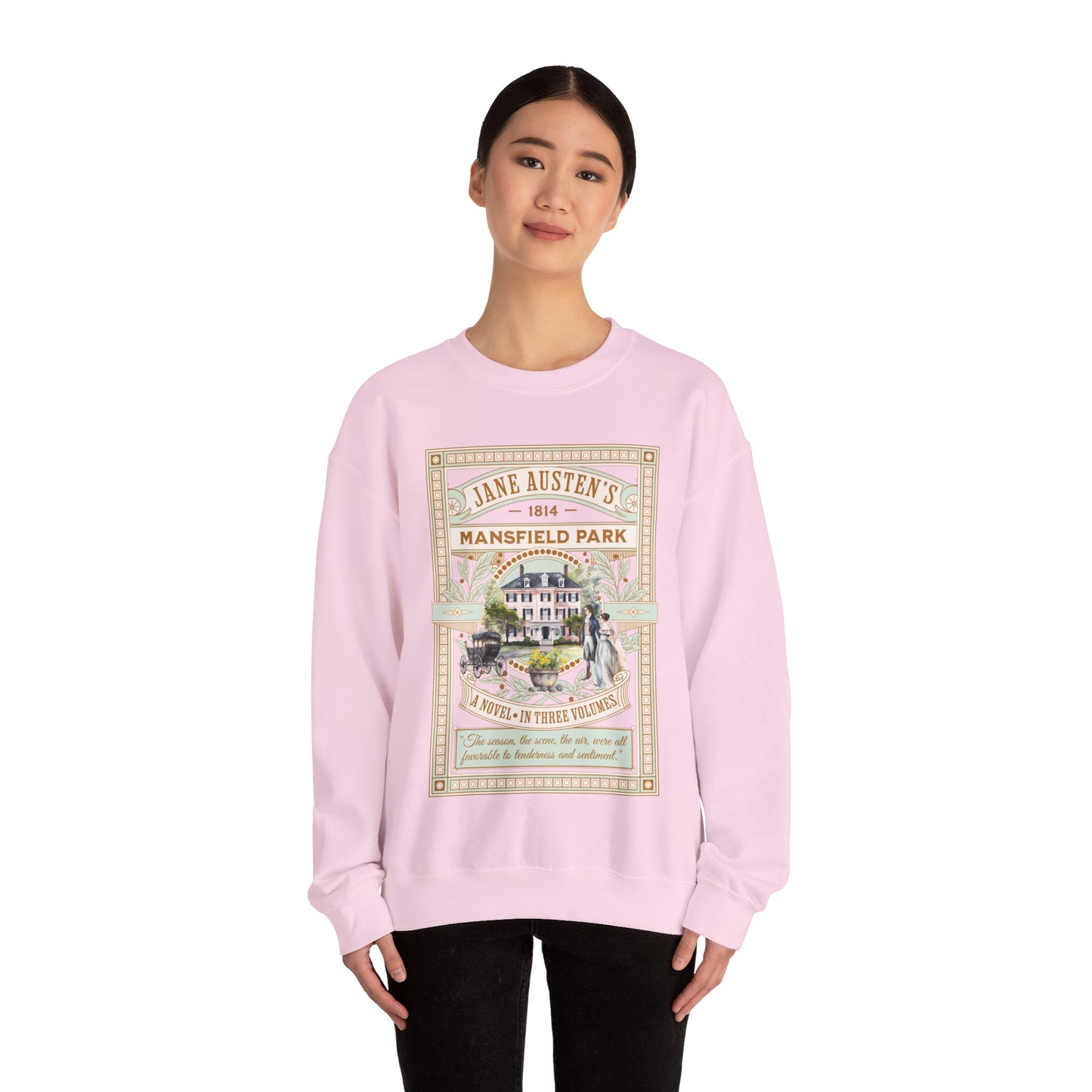 Jane Austen Sweatshirt, Mansfield Park Historical Romance Sweater, Bookish Literary Jane Austen Fan Art Gift, Gift for Her, Readers, Sweatshirt Printify