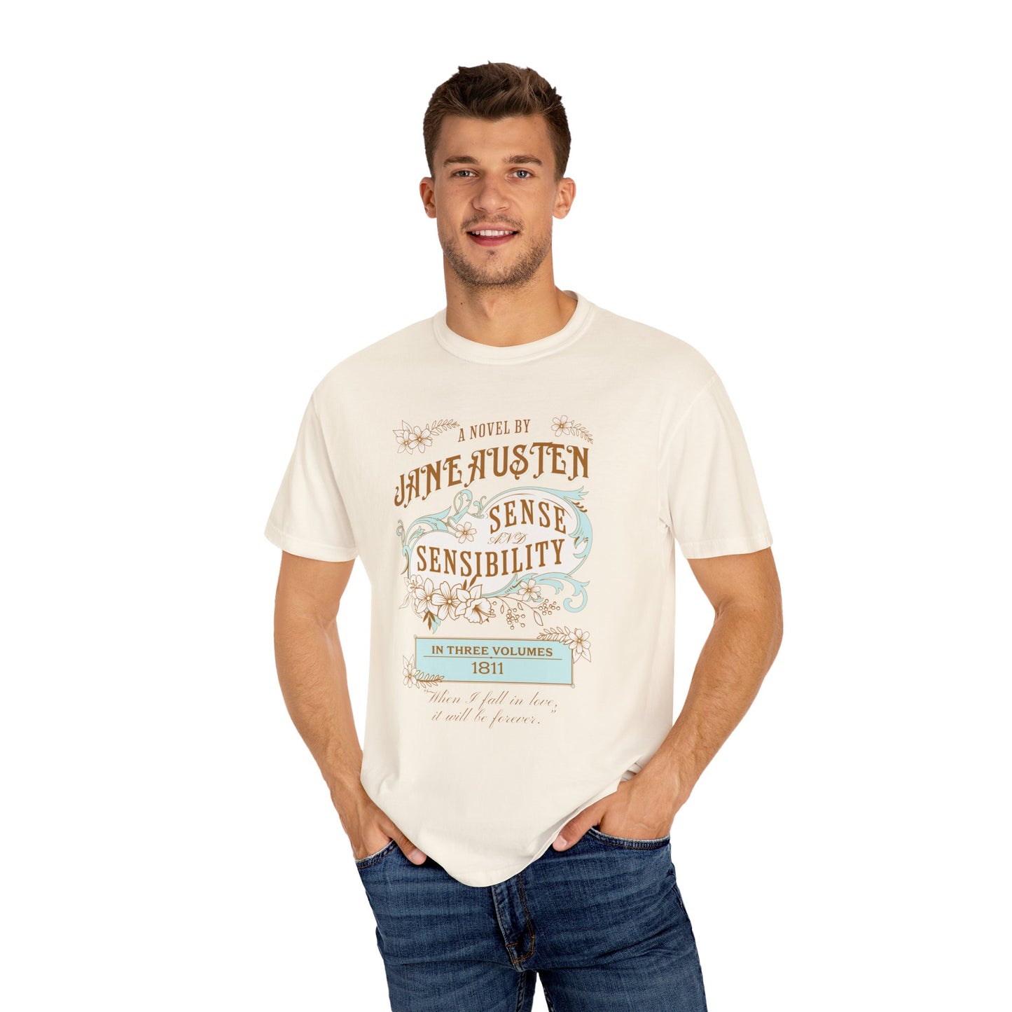 Jane Austen T-Shirt, Sense & Sensibility Historical Romance Comfort Colors Tee, Bookish Literary Jane Austen Fan Art Gift for Her, Readers, T-Shirt Printify
