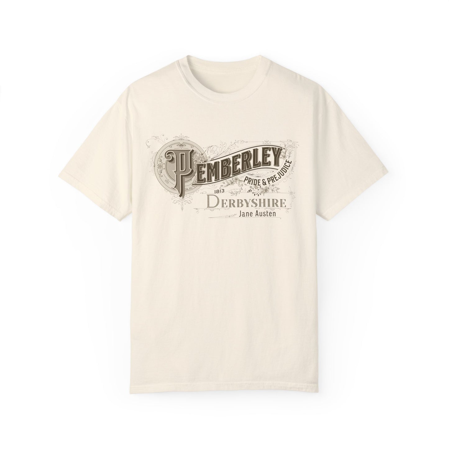 Pemberley TShirt Jane Austen Shirt Pride And Prejudice Gift For Jane Austen Fan Bookish Bookclub Gift Pemberly Derbyshire Fitzwilliam Darcy T-Shirt Printify Ivory S