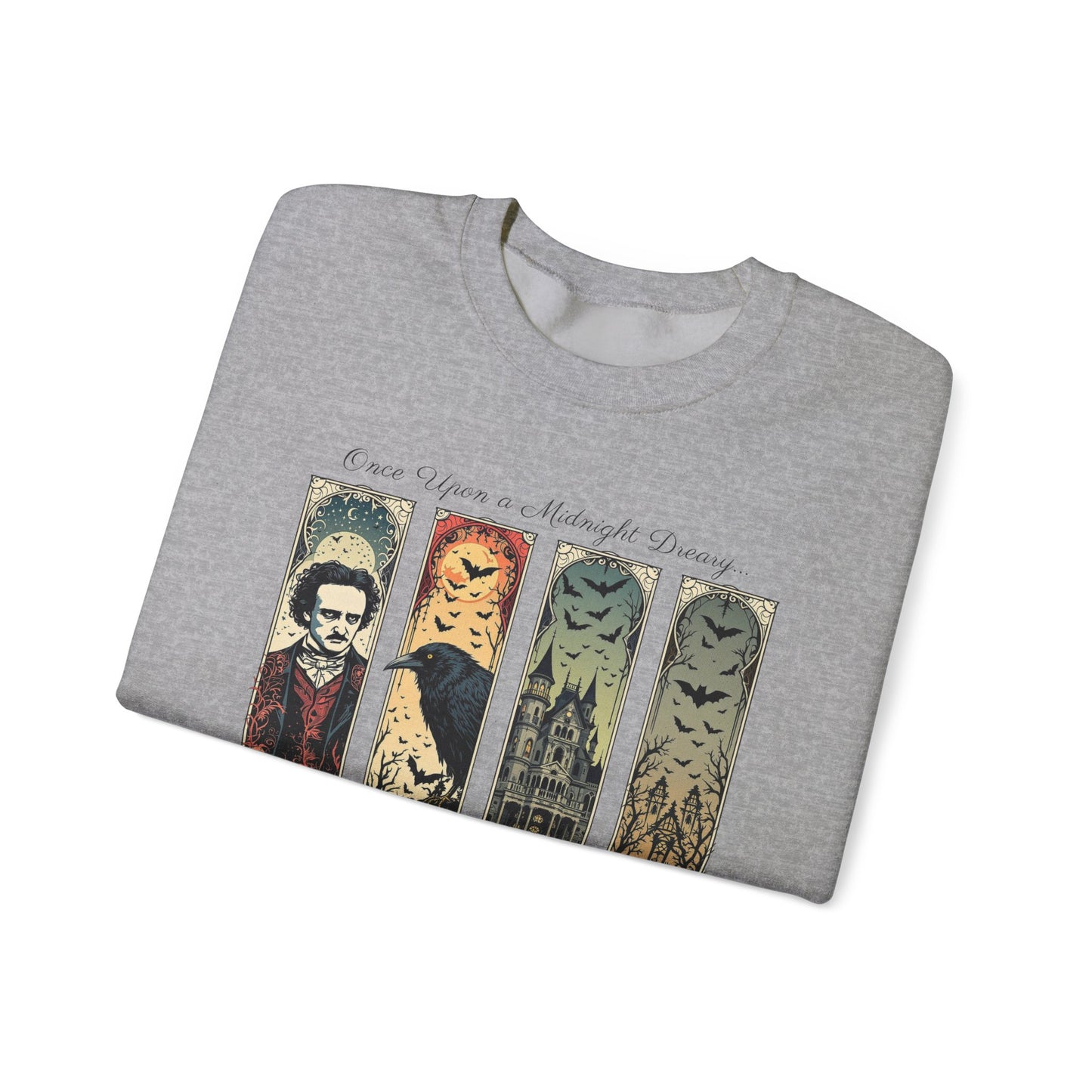Edgar Allan Poe Sweatshirt The Raven Nevermore Gothic Horror Sweater Dark Academia Macabre Halloween Gift for Book Lovers Birthday Christmas