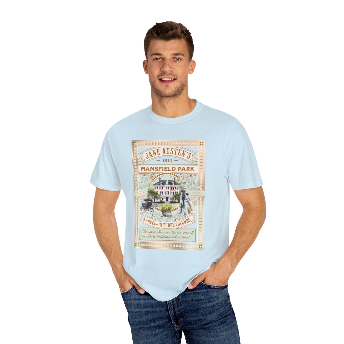 Jane Austen T- Shirt, Mansfield Park Historical Romance Comfort Colors Tee, Bookish Literary Jane Austen Fan Art Gift for Her Bookclub Shirt T-Shirt Printify