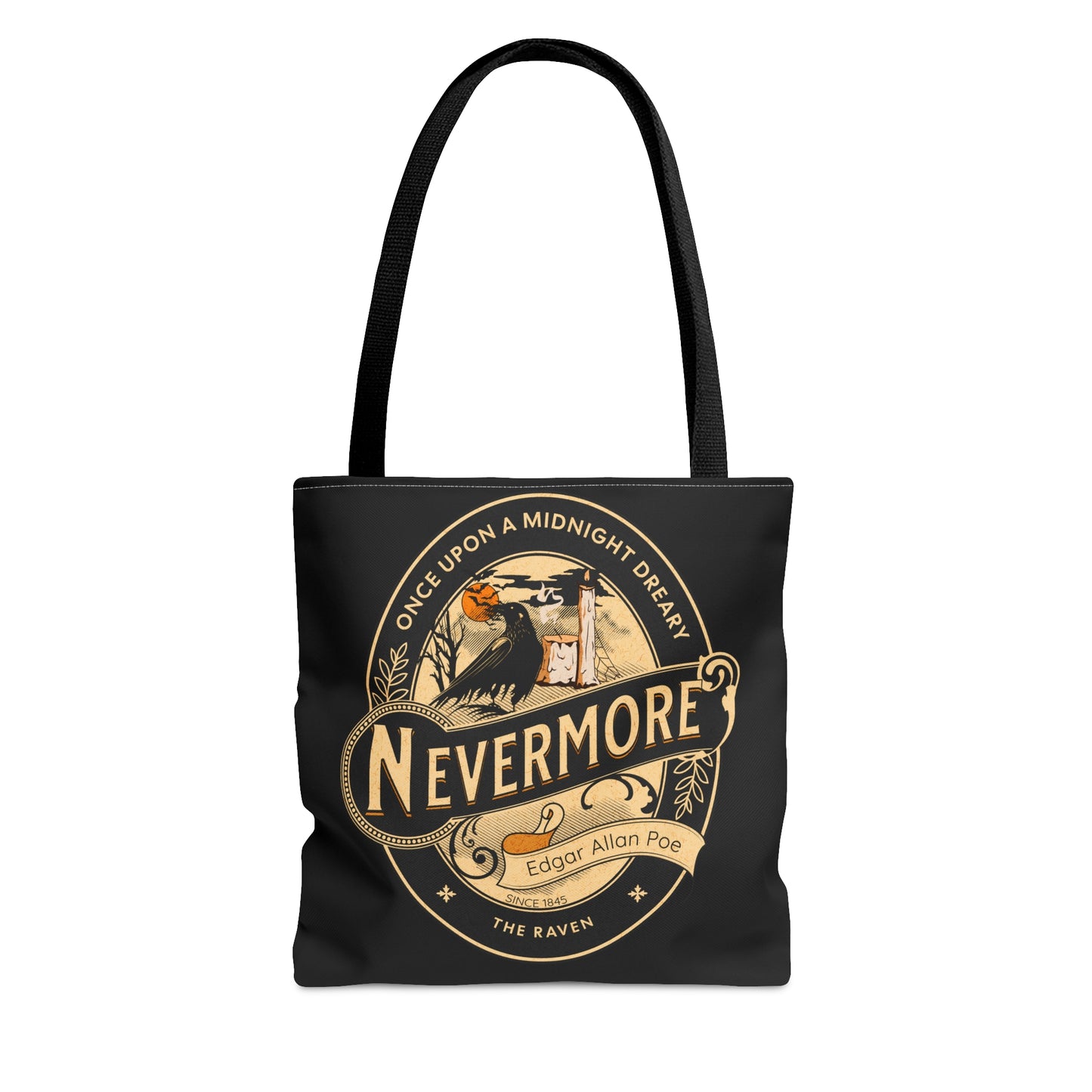 Edgar Allan Poe Tote Bag, The Raven Vintage Poetry Lover Shoulder Bag, Dark Academia, Literary, Bookish, Bookclub Gift, Fall Autumn Gift Bags Printify Small