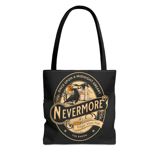 Edgar Allan Poe Tote Bag, The Raven Vintage Poetry Lover Shoulder Bag, Dark Academia, Literary, Bookish, Bookclub Gift, Fall Autumn Gift Bags Printify Small