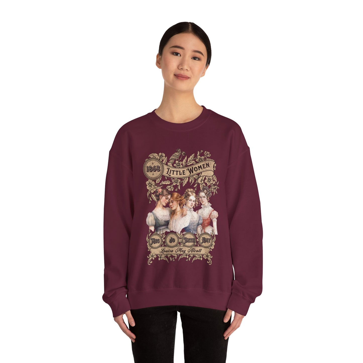 Little Women Sweatshirt, Louisa May Alcott Historical Romance Sweater, Bookish Literary Fan Art Gift, Gift for Her, Bookclub Crewneck Shirt Sweatshirt Printify