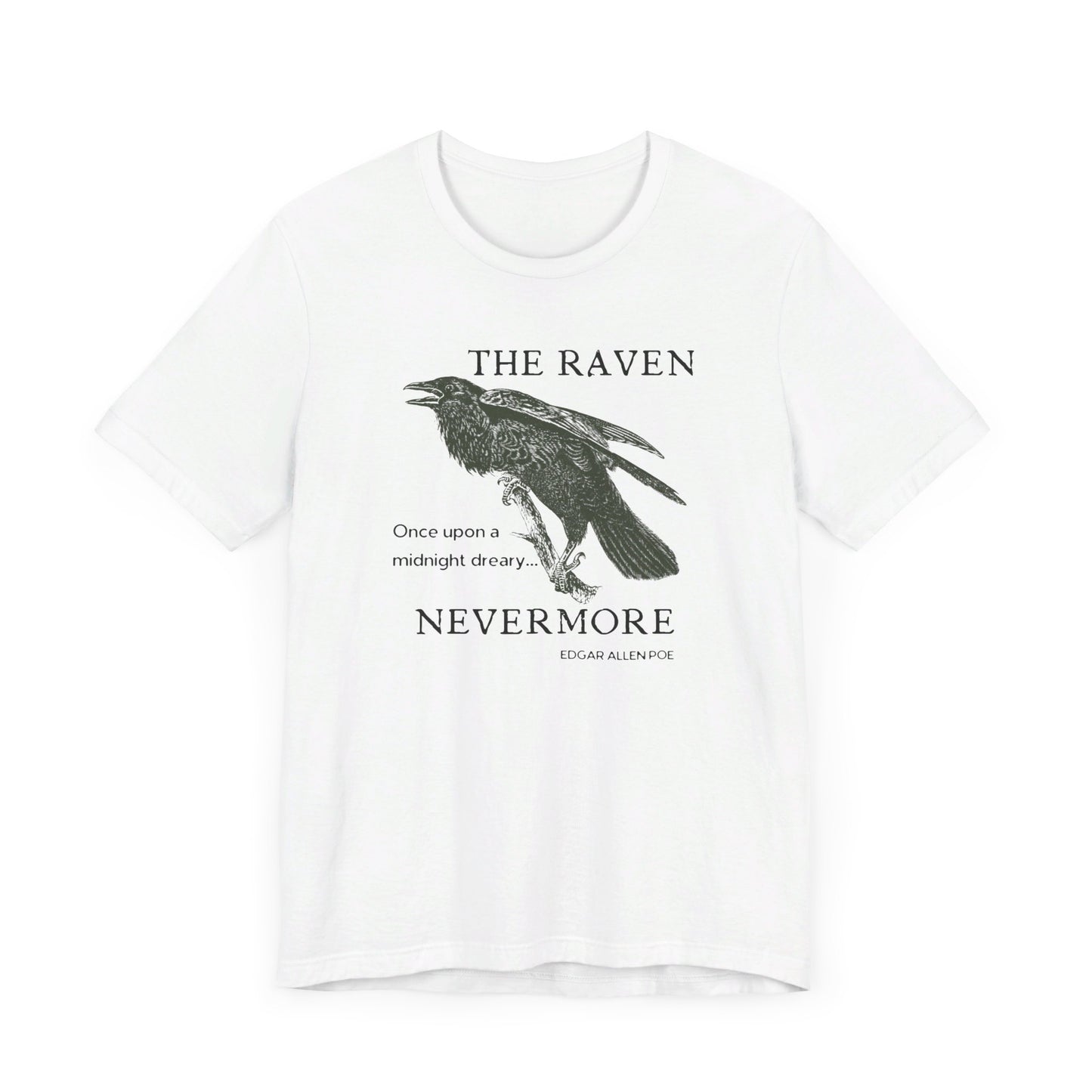 Halloween Vintage The Raven TShirt, Spooky Season Tee, Trick or Treating Shirt, Halloween Party T-Shirt, Edgar Allen Poe, Nevermore, Gothic T-Shirt Printify