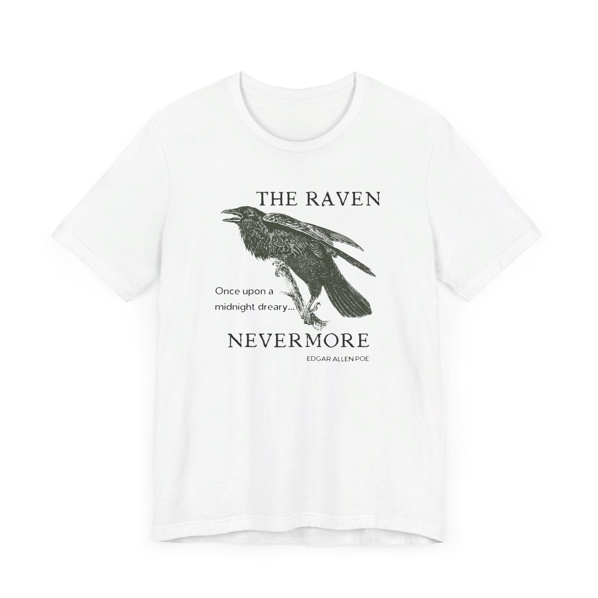 Halloween Vintage The Raven TShirt, Spooky Season Tee, Trick or Treating Shirt, Halloween Party T-Shirt, Edgar Allen Poe, Nevermore, Gothic T-Shirt Printify