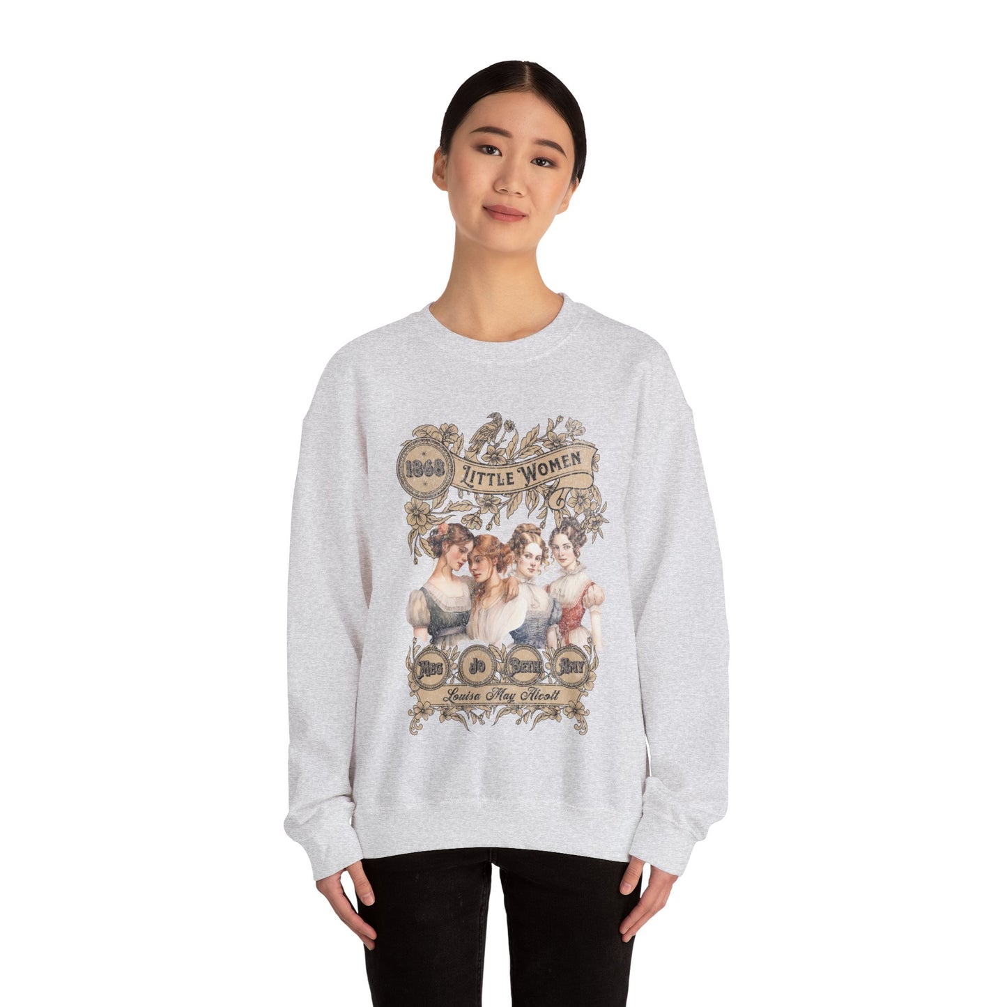 Little Women Sweatshirt, Louisa May Alcott Historical Romance Sweater, Bookish Literary Fan Art Gift, Gift for Her, Bookclub Crewneck Shirt Sweatshirt Printify