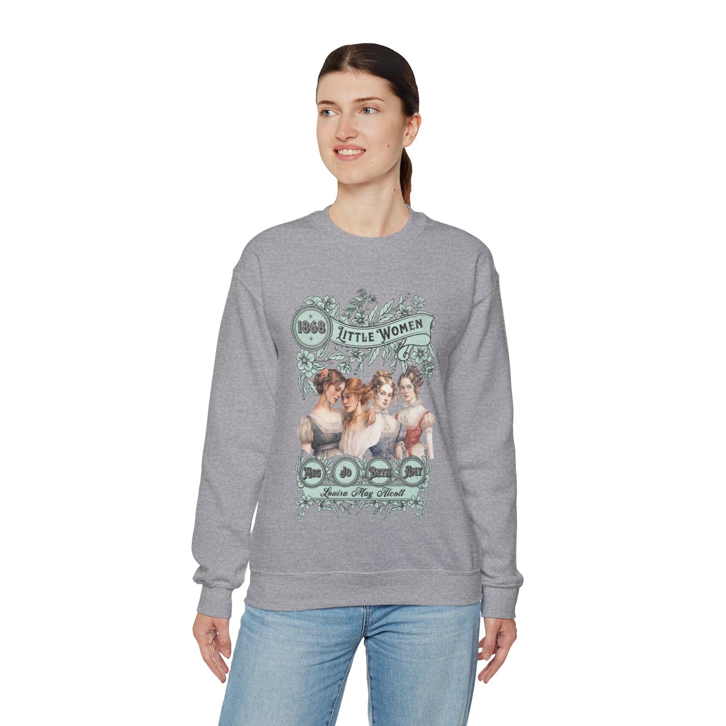 Little Women Sweatshirt, Louisa May Alcott Historical Romance Sweater, Bookish Literary Fan Art Gift, Gift for Her, Bookclub Crewneck Shirt Sweatshirt Printify