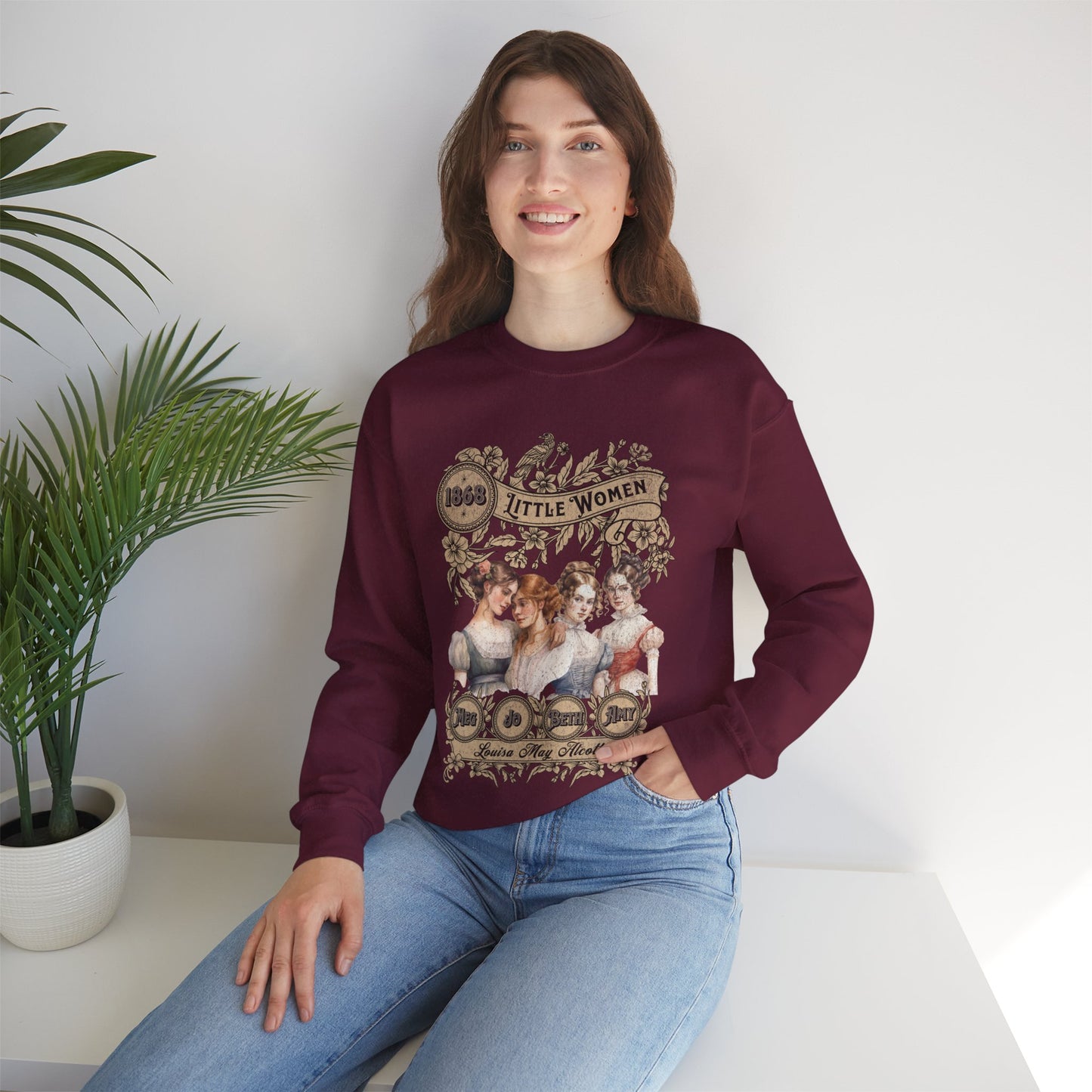 Little Women Sweatshirt, Louisa May Alcott Historical Romance Sweater, Bookish Literary Fan Art Gift, Gift for Her, Bookclub Crewneck Shirt Sweatshirt Printify