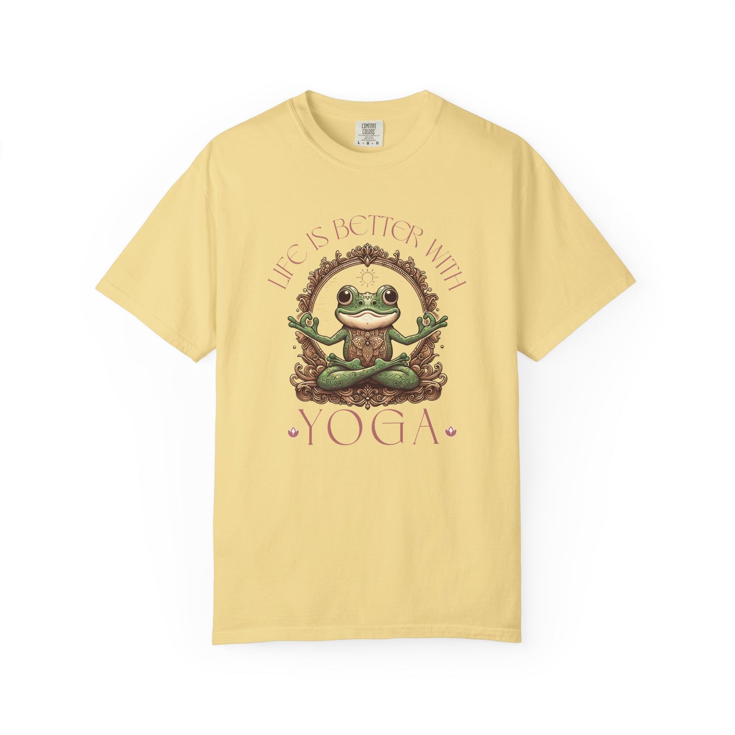 Yoga Frog Life Is Better With Yoga Unisex T-Shirt, Casual Wear, Highlander Fan Gift, T-Shirt Printify Butter S