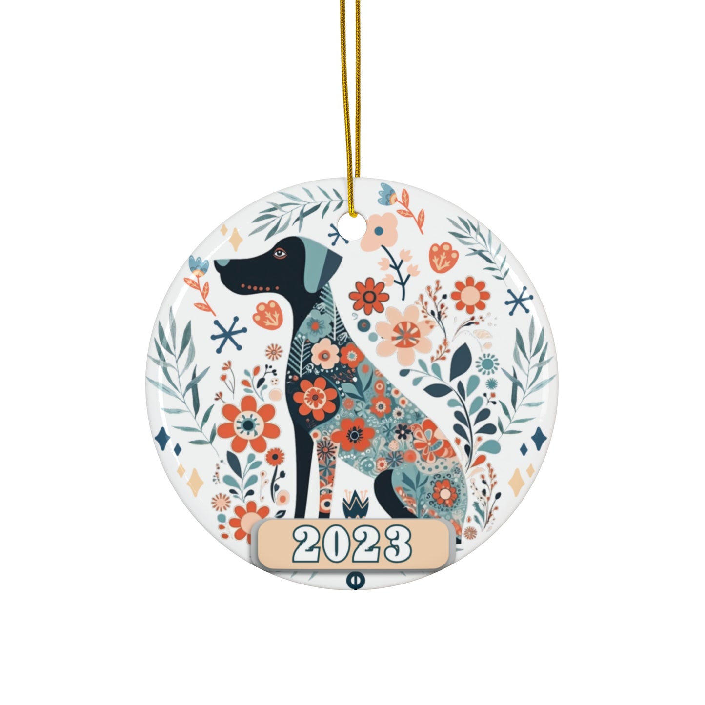 Christmas 2023 Ornament, Scandinavian, Swedish Dog Decor, Holiday Gift Idea, Heirloom Keepsake, Host Gift Exchange, Family Xmas Tree Bauble Home Decor Printify Circle One Size