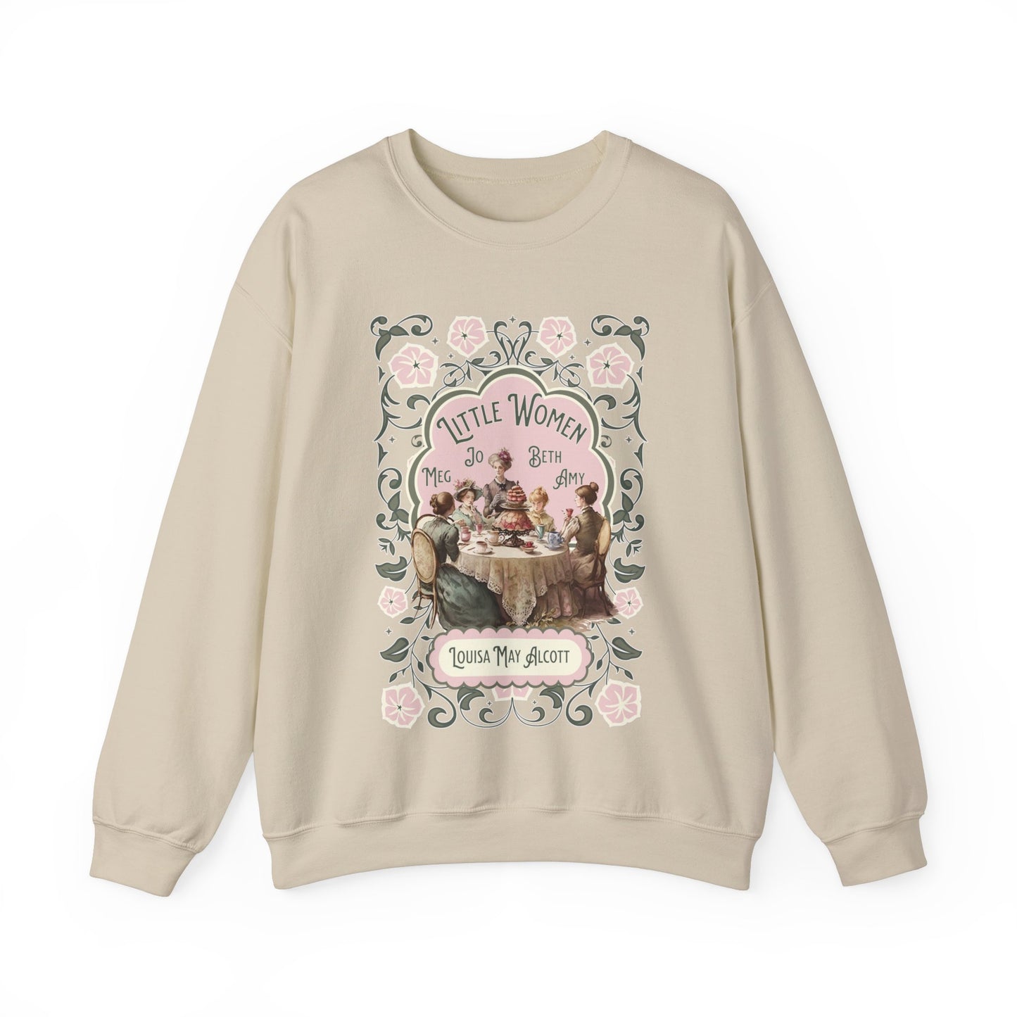 Little Women Sweatshirt, Louisa May Alcott Historical Romance Sweater, Bookish Literary Fan Art Gift, Gift for Her, Bookclub Crewneck Shirt Sweatshirt Printify S Sand