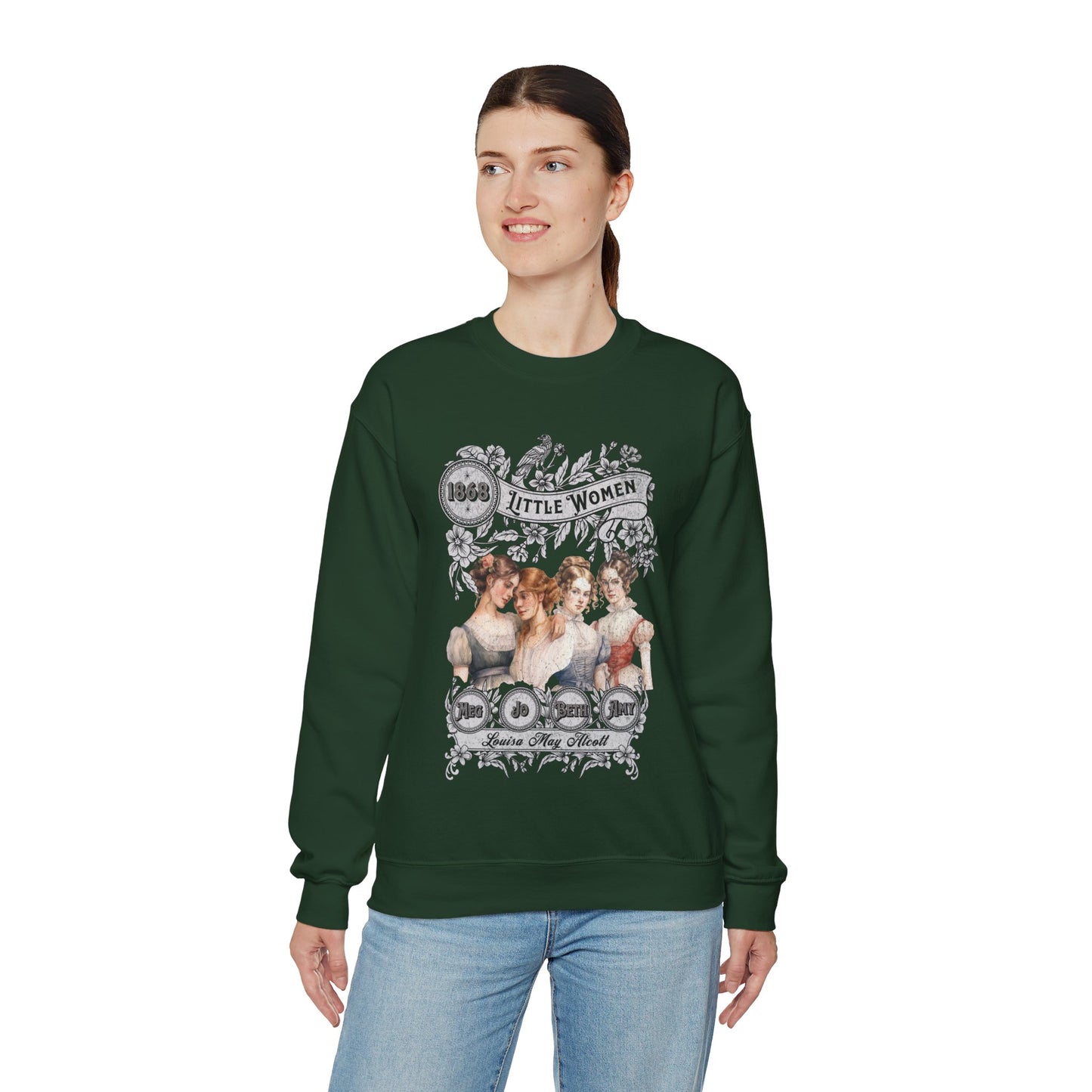 Little Women Sweatshirt, Louisa May Alcott Historical Romance Sweater, Bookish Literary Fan Art Gift, Gift for Her, Bookclub Crewneck Shirt Sweatshirt Printify