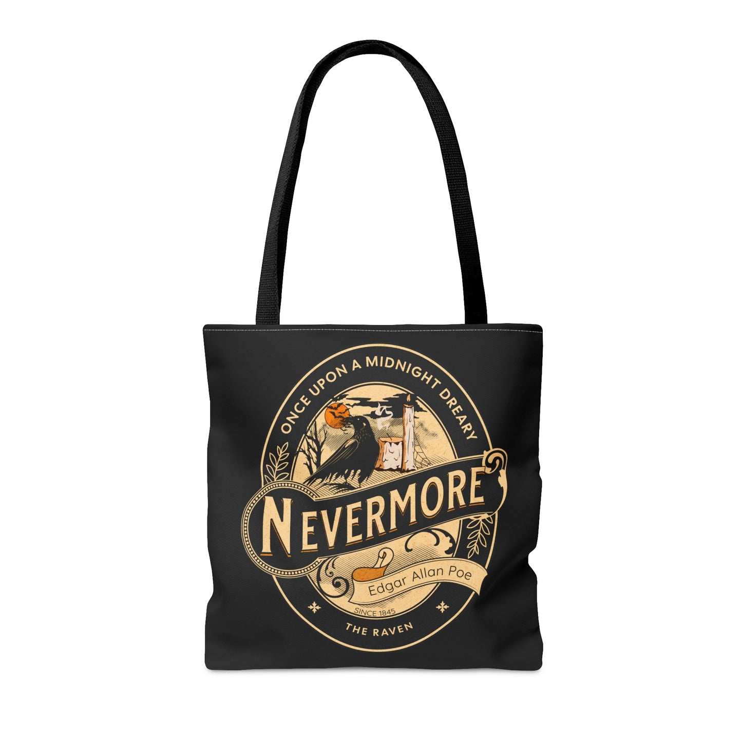 Edgar Allan Poe Tote Bag, The Raven Vintage Poetry Lover Shoulder Bag, Dark Academia, Literary, Bookish, Bookclub Gift, Fall Autumn Gift Bags Printify