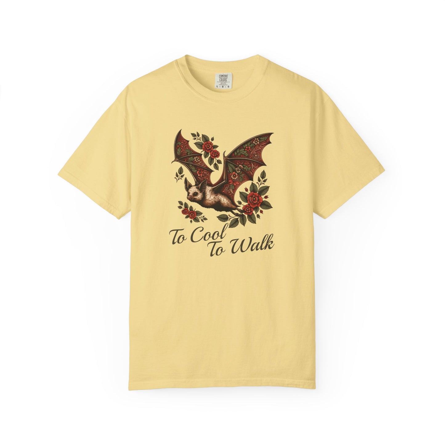 Bat Retro Goth TShirt Vintage Grunge Style Bat Shirt For Halloween Party Spooky Vibes Witchy Dark Academia Comfort Colors Oversized Shirt T-Shirt Printify Butter S