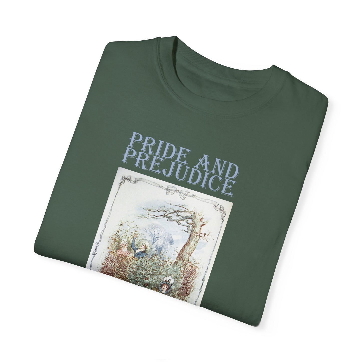 Jane Austen Comfort Colors TShirt, Pride & Prejudice Historical Romance, Bookish Literary Jane Austen Fan Art Gift for Her Bookclub Tee T-Shirt Printify