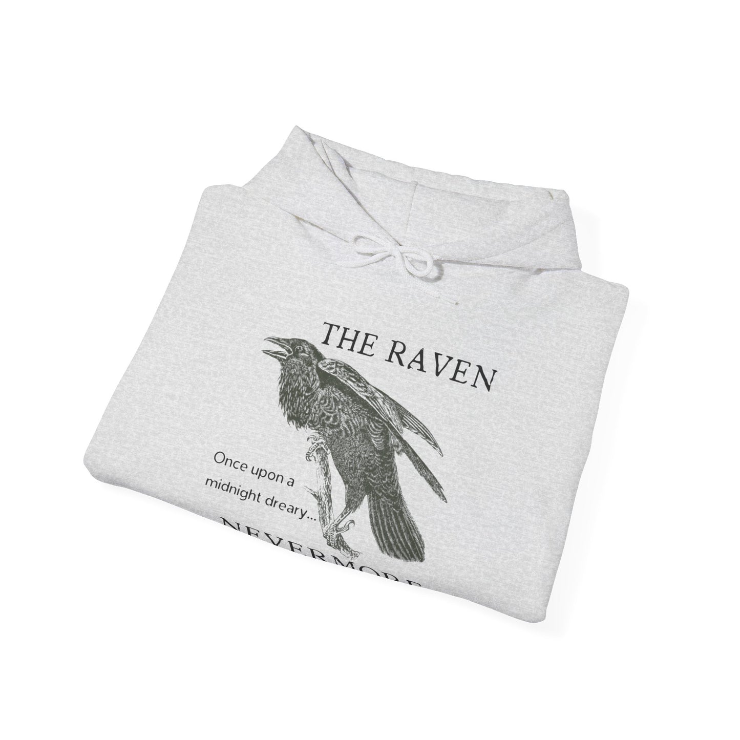 Halloween Vintage The Raven Hoodie, Spooky Season Sweater, Trick or Treating Shirt, Halloween Party Top, Edgar Allen Poe, Nevermore, Gothic Hoodie Printify
