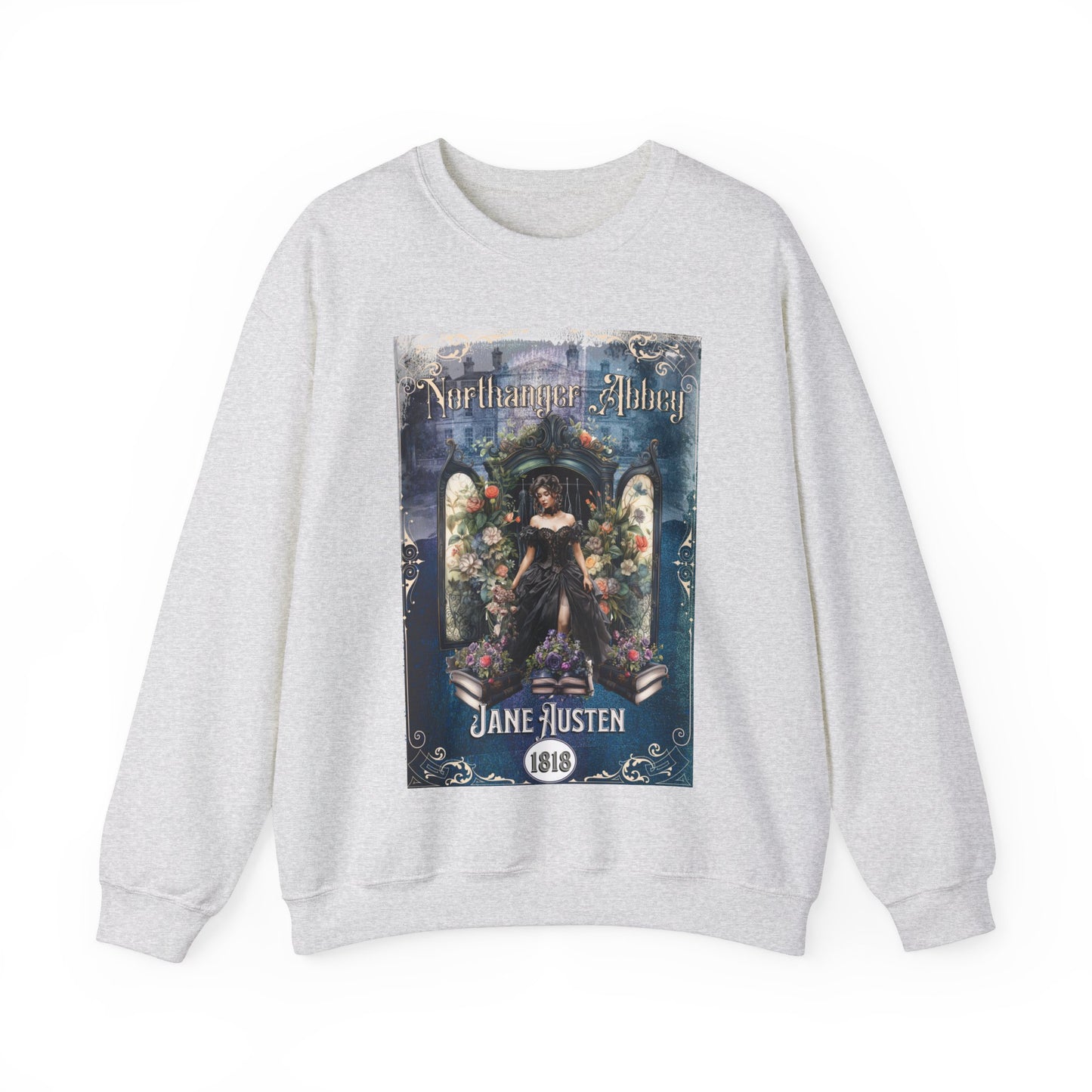Jane Austen Sweatshirt, Northanger Abbey Historical Romance Sweater, Bookish Literary Jane Austen Fan Art Gift, Gift for Her, Bookclub Shirt Sweatshirt Printify S Ash